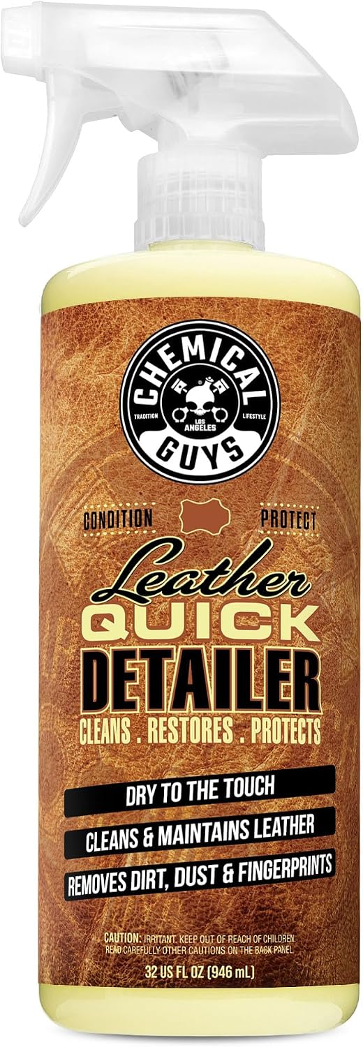 Chemical Guys, Leather Quick Detailer, Cleaner & Conditioner Spray, 16 oz | Quick spray cleans and conditions seats, furniture and apparel, safe on natural, synthetic and faux leather