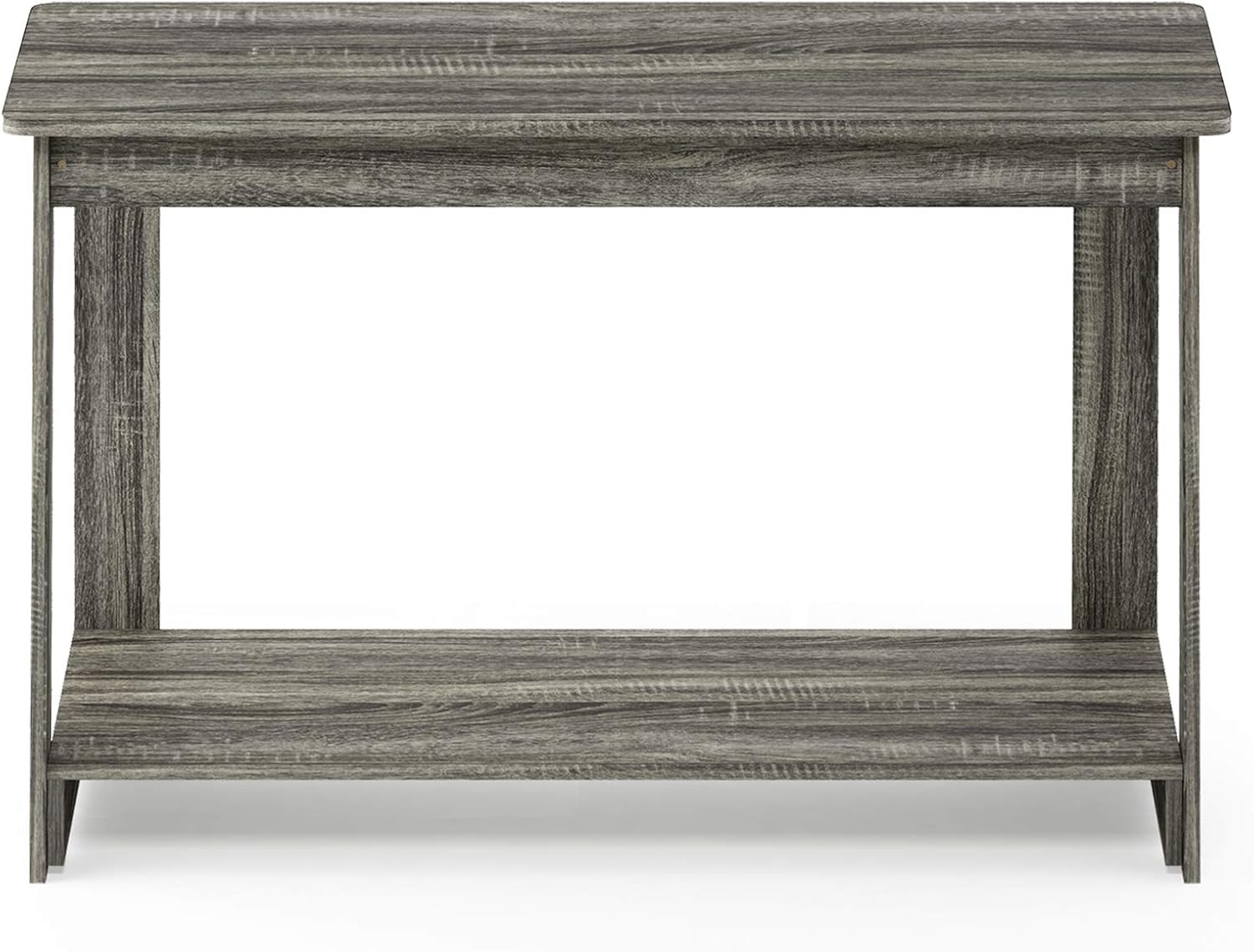 Furinno Beginning TV Stand, 2-Tier Rectangular Entertainment Center with Shelf, TV Console for TV up to 36 Inch, Open Back, for Living Room, Bedroom, French Oak