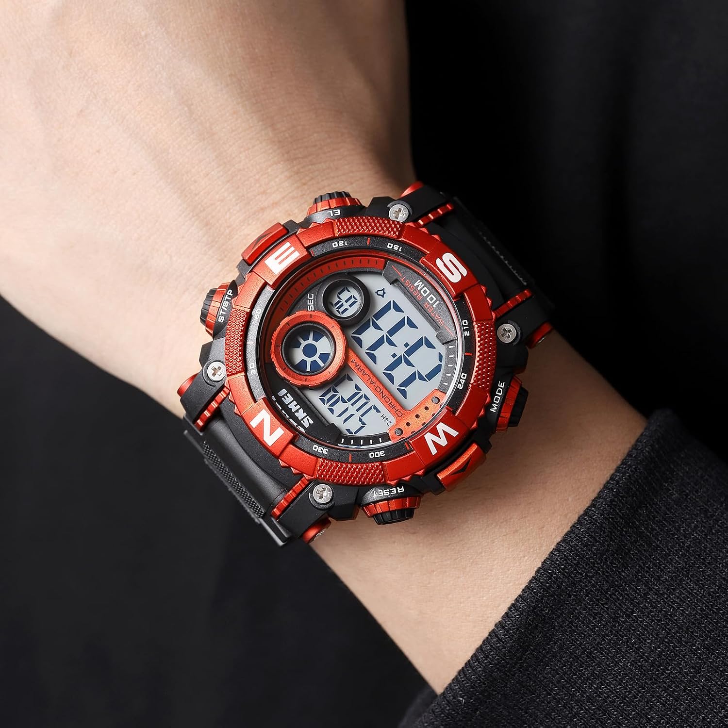 FANMIS Men's Digital Sport Watch Military LED Alarm Waterproof Quartz Watch | Tactical Outdoor Sport Watch Multi Function Led Display Alarm Stopwatch Date Quartz Rugged Style Daily Water Resistance