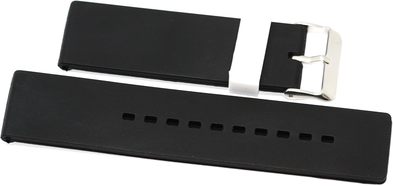 26MM Black White Rubber Sport Diver Waterproof Watch Band Strap FIT Invicta