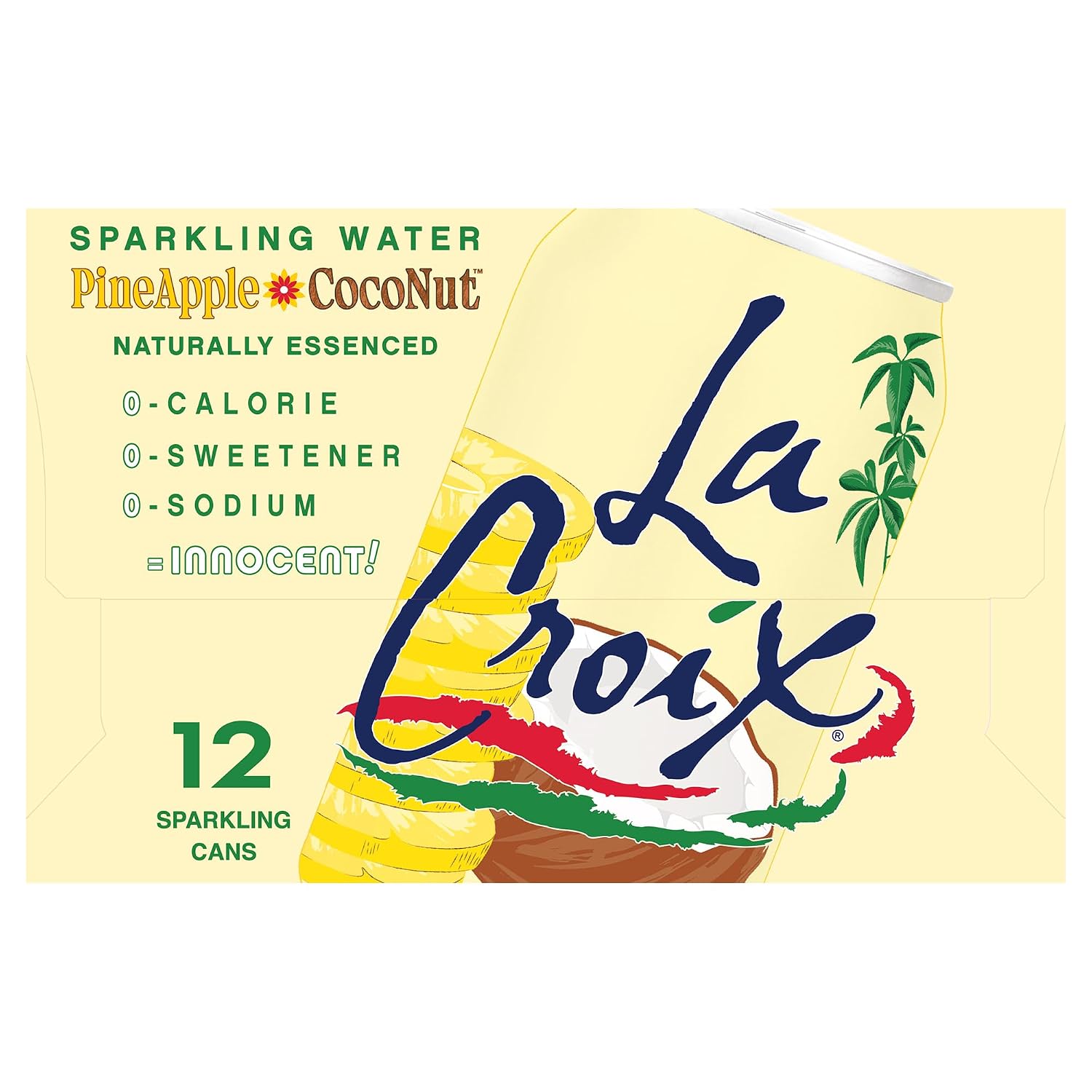 LaCroix Sparkling Water | Pineapple Coconut Flavor | 12-Pack | Naturally Essenced, Zero Calorie, Sodium Free | 12 Fl Oz Cans