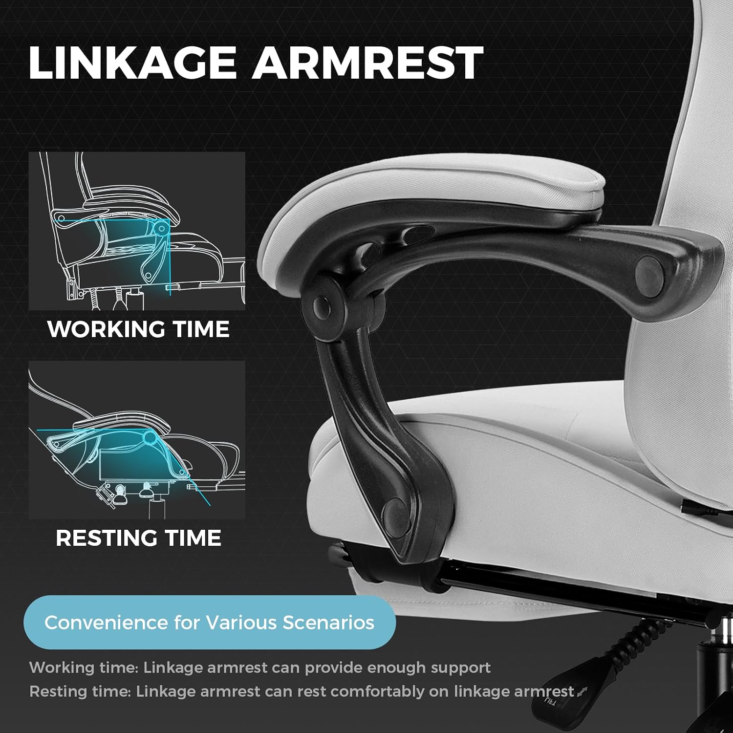 GTPLAYER Gaming Chair, Computer Chair with Footrest and Lumbar Support
