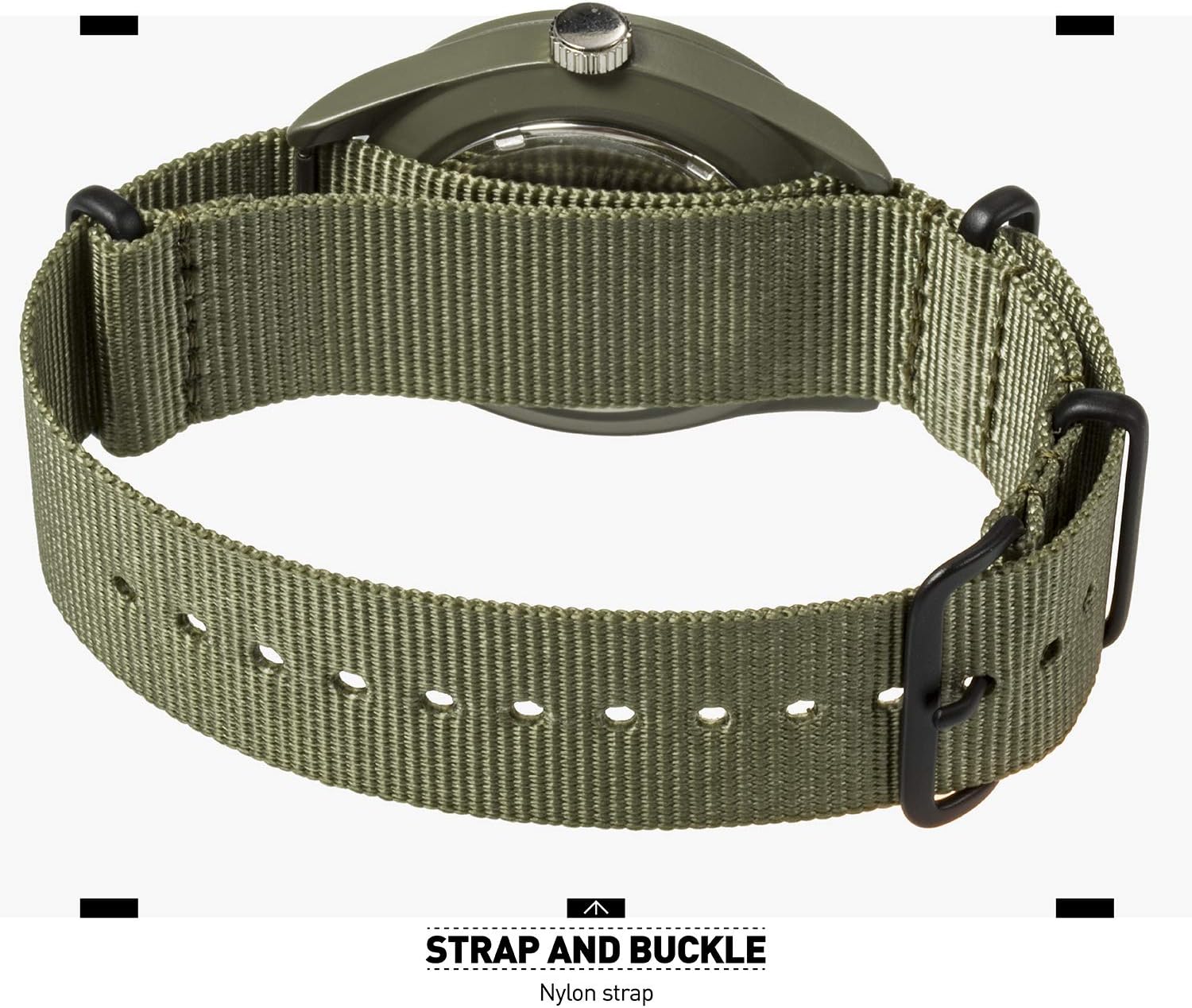 Infantry Mens Military Field Watch, Vietnam Style, 12/24H, Green Nylon Band