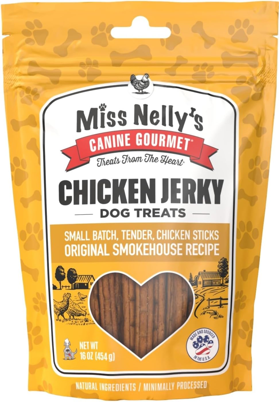 Miss Nelly's- All Natural Beef Jerky Dog Treats Made in USA Only, 16 oz Bag