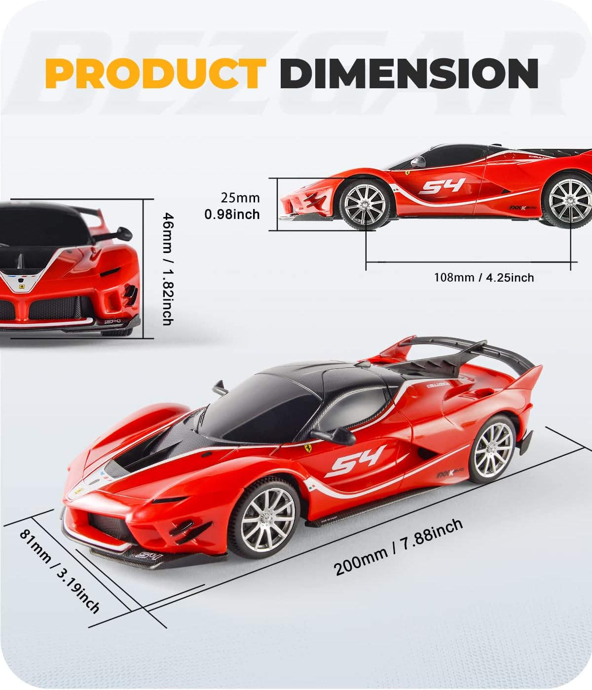 BEZGAR 1:24 Ferrari Remote Control Car Licensed FXX-K EVO