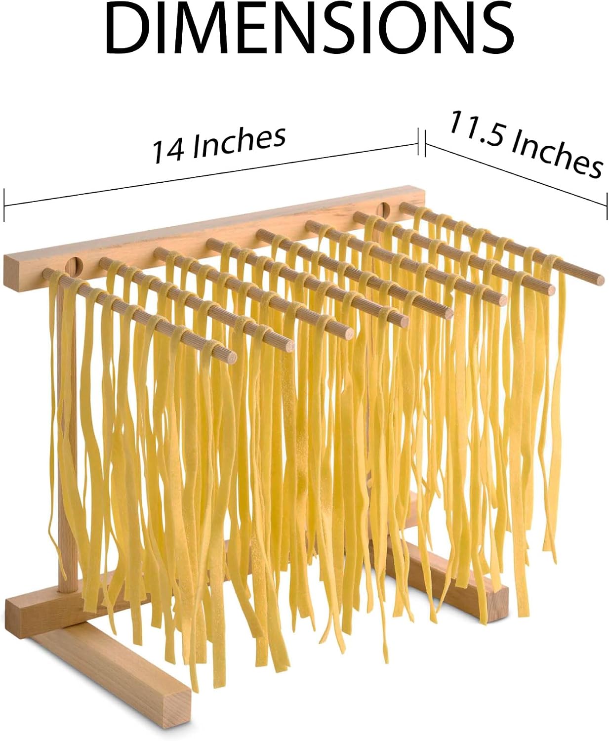 Fante's Collapsible Pasta Drying Rack, for Drying Spaghetti Fettuccine Angel Hair Linguini and Long Homemade Noodles