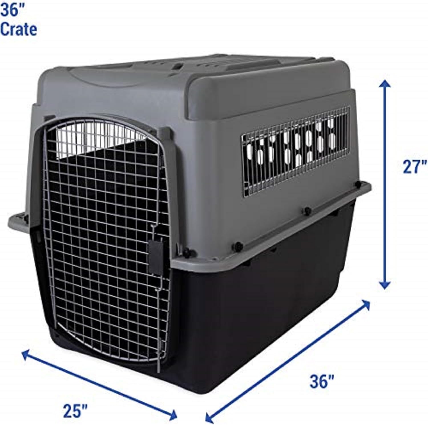 Petmate Ultra Vari Dog Kennel for Medium to Large Dogs (Durable, Heavy Duty Dog Travel Crate, Made with Recycled Materials, 36 in. Long) 50 to 70 lbs