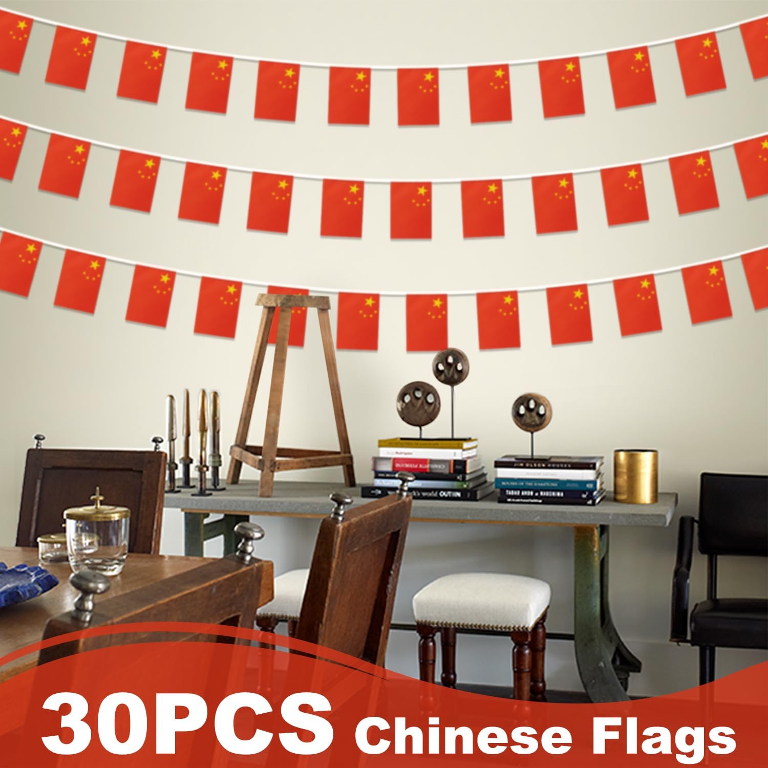 Nicaragua String Flag Pennant Banner, Small Mini Nicaraguan Flags Bunting Banner, National Country Decoration for School, Party, Sports Events, Patriotic Festival, 33 Feet 30 Flags
