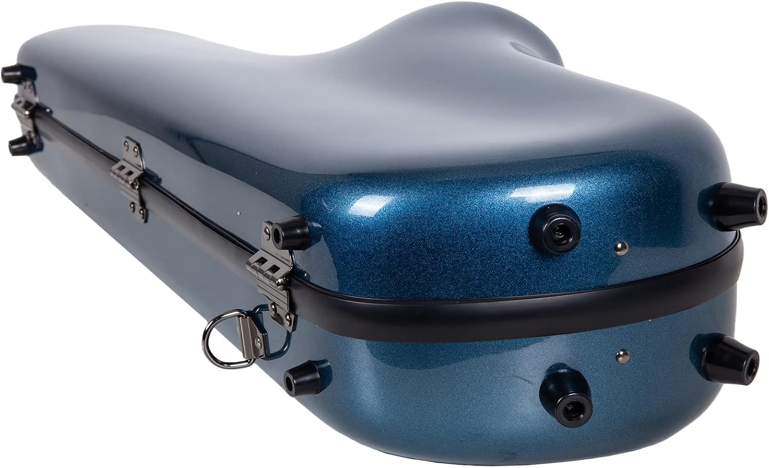 Crossrock Alto Saxophone Case-Fiberglass Hardshell with Backpack Straps in Blue