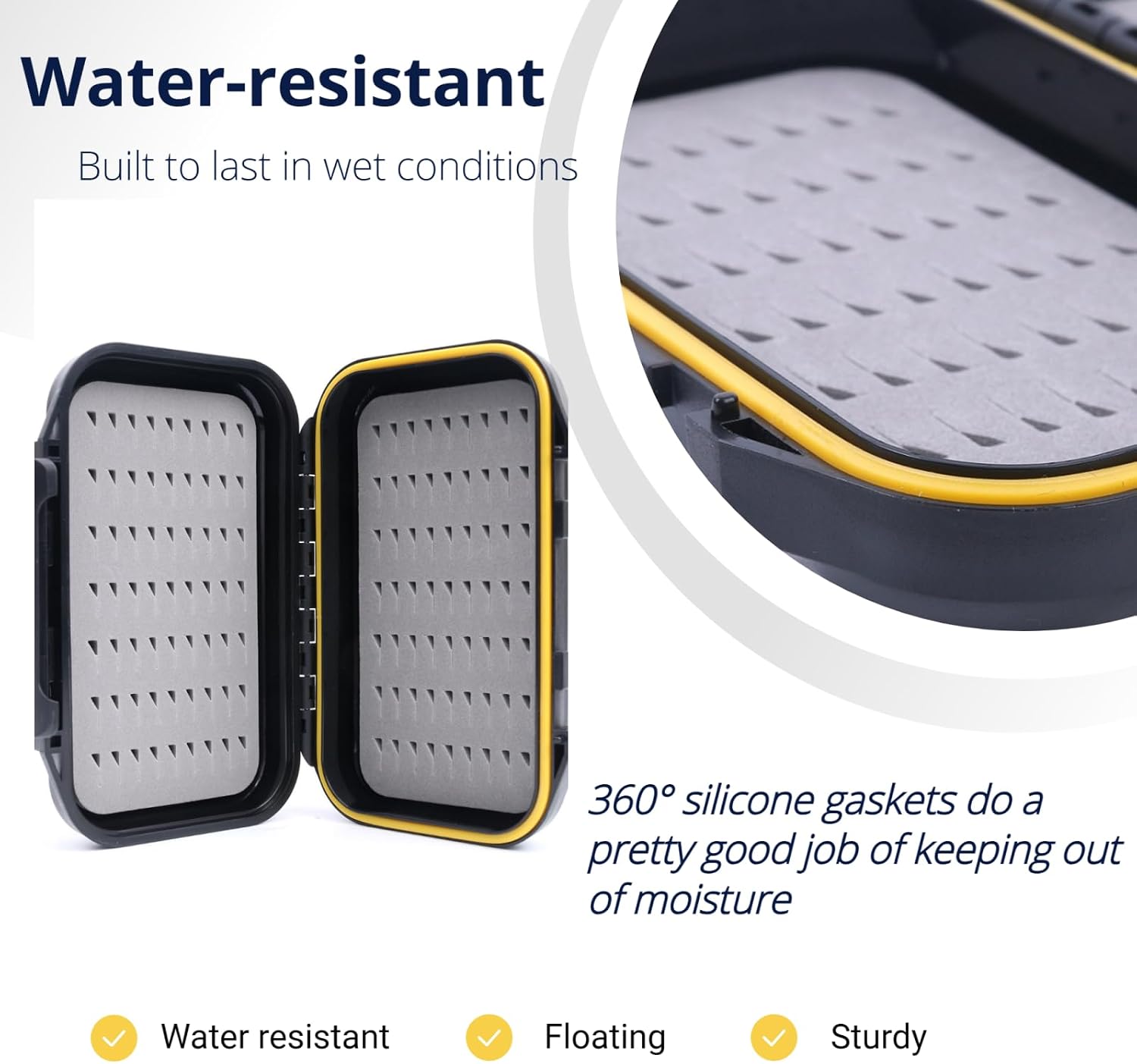 Maxcatch Waterproof Fly Box for Fly Fishing Double Sided Foam Insert (2PCS Easy Grip Foam)