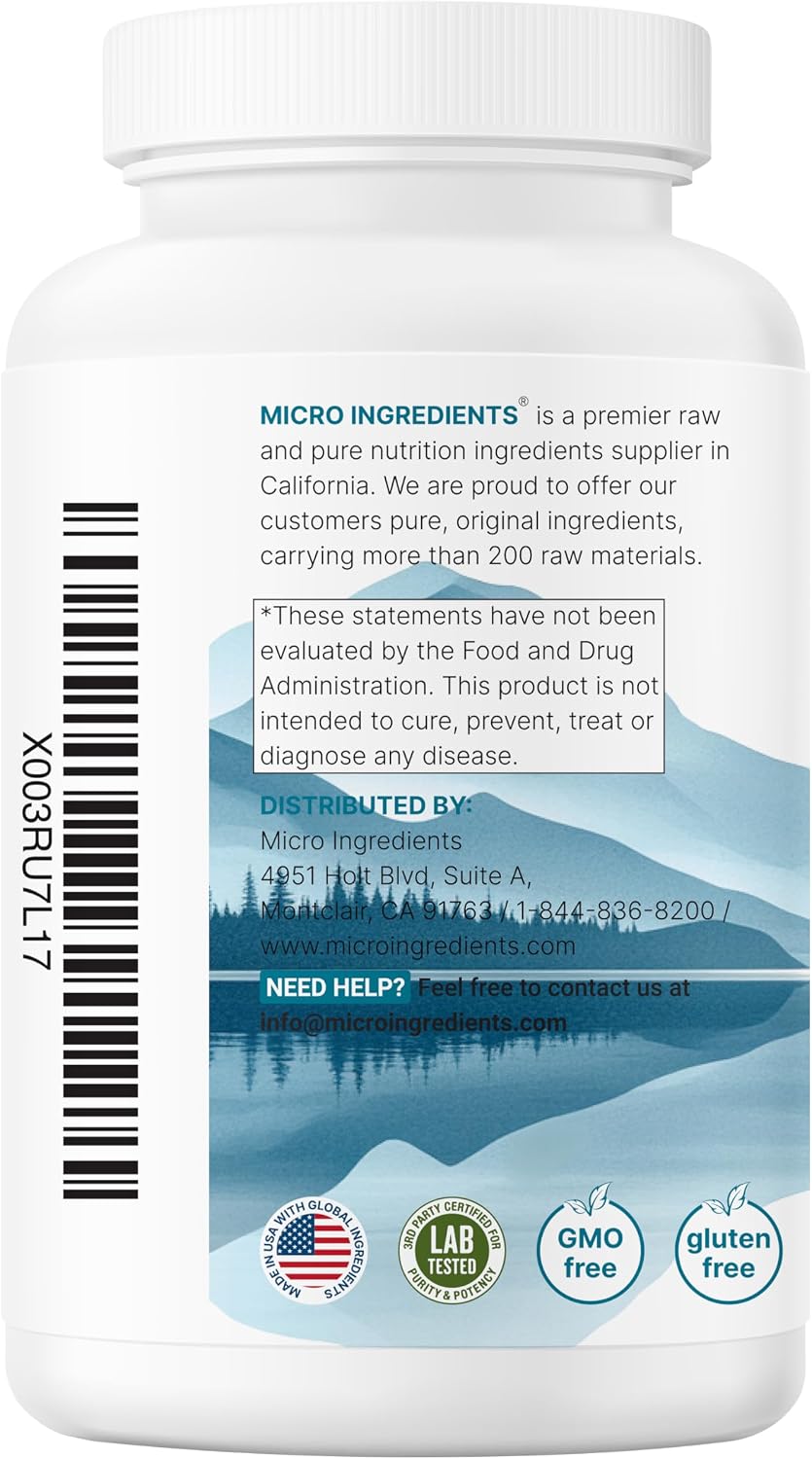 Micro Ingredients Magnesium Citrate 400mg, 240 Capsules | with Vitamin D3 1000IU & B6 | Muscle