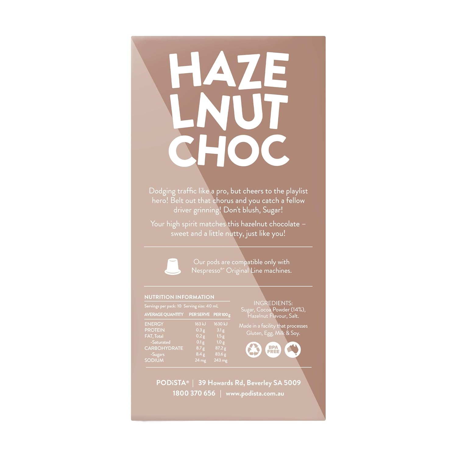 Hot Chocolate Nespresso Compatible Capsules Hot Cocoa Pods - Mint Infusion - 10 Pod Package
