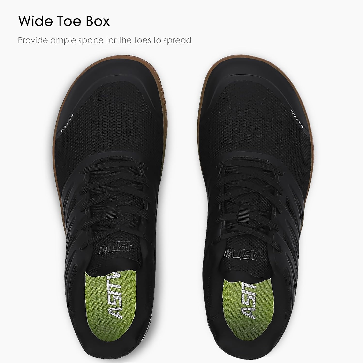 ASITVO Wide Men's Barefoot Zero Drop Sole Minimalist Sneakers Walking Shoes | Width Toe Box Cross Trainer Gym TPU Toe No-Sew Upper Grounding