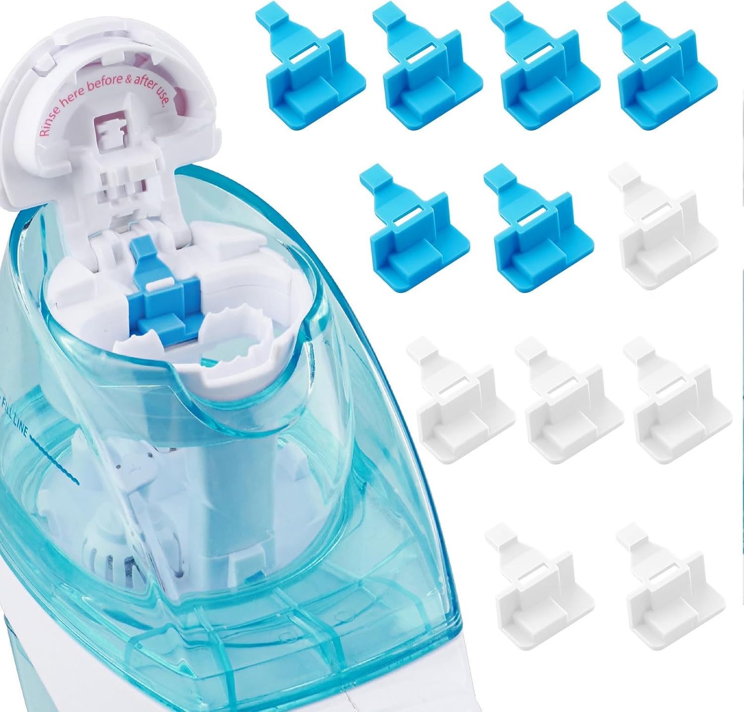 Silicone Saltwater Pods Refills Accessories Compatible with Navage Nasal Care Nasal Irrigation System - Save Salt Water pods for Easy Operation (6 Blue + 6 whie), nomal