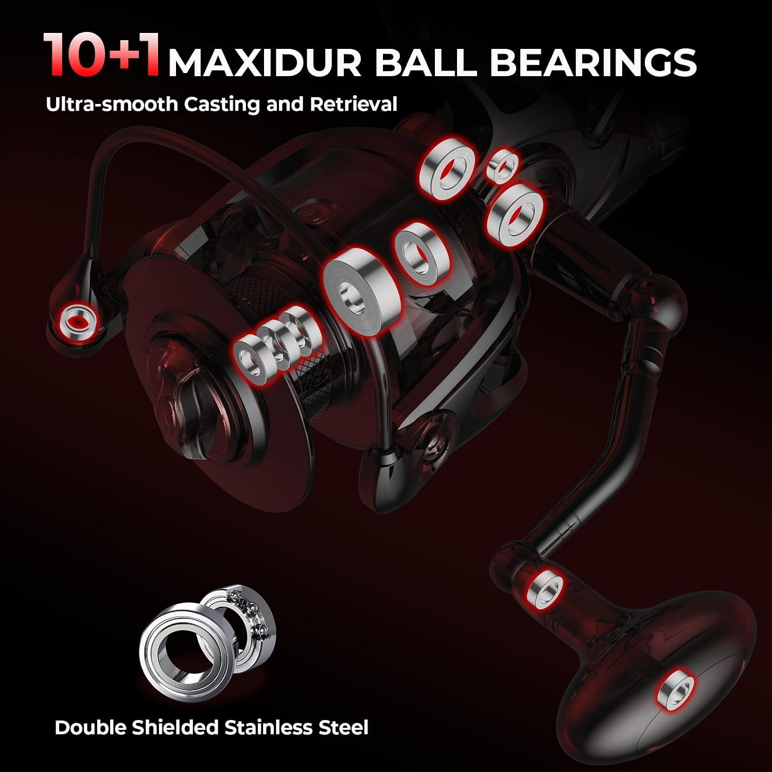 KastKing Sharky Baitfeeder III Spinning Reels with 5.5:1 Gear Ratio | Max Drag: 26.5 lb, 10+1 BB, 16.6 oz, CNC Aluminum Spool, Carbon Fiber Drag for Live Liner, Comes with Graphite Spool