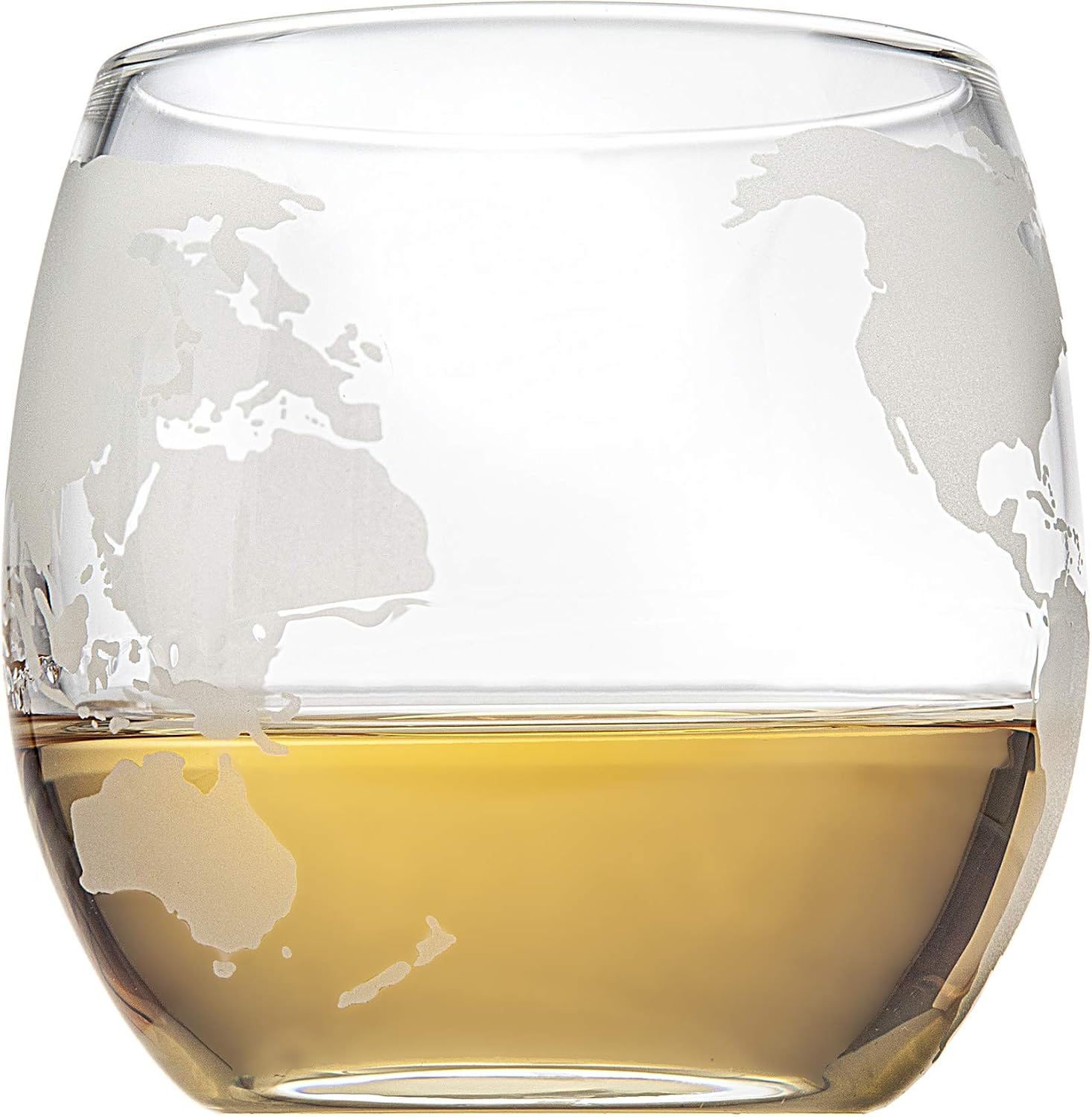 Godinger Whiskey Decanter Airplane Globe Set with 2 World Whiskey Glasses - for Liquor Scotch Bourbon Vodka