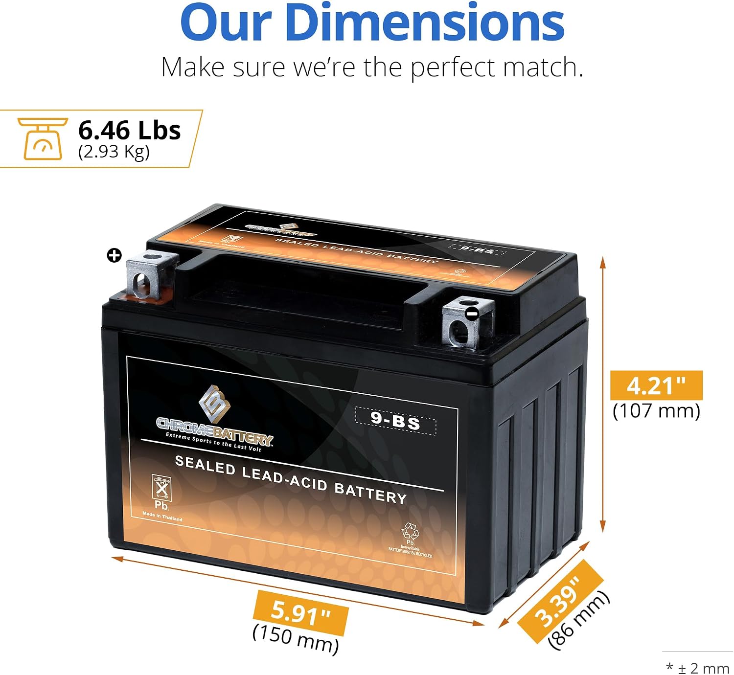 CB CHROMEBATTERY YTX30L-BS 12V 385 CCA AGM – Maintenance-Free 30Ah Battery for Harley, ATV, UTV, Snowmobile, Jet Ski – T3 Nut & Bolt Terminal – Fits Harley Touring, Polaris Sportsman 850