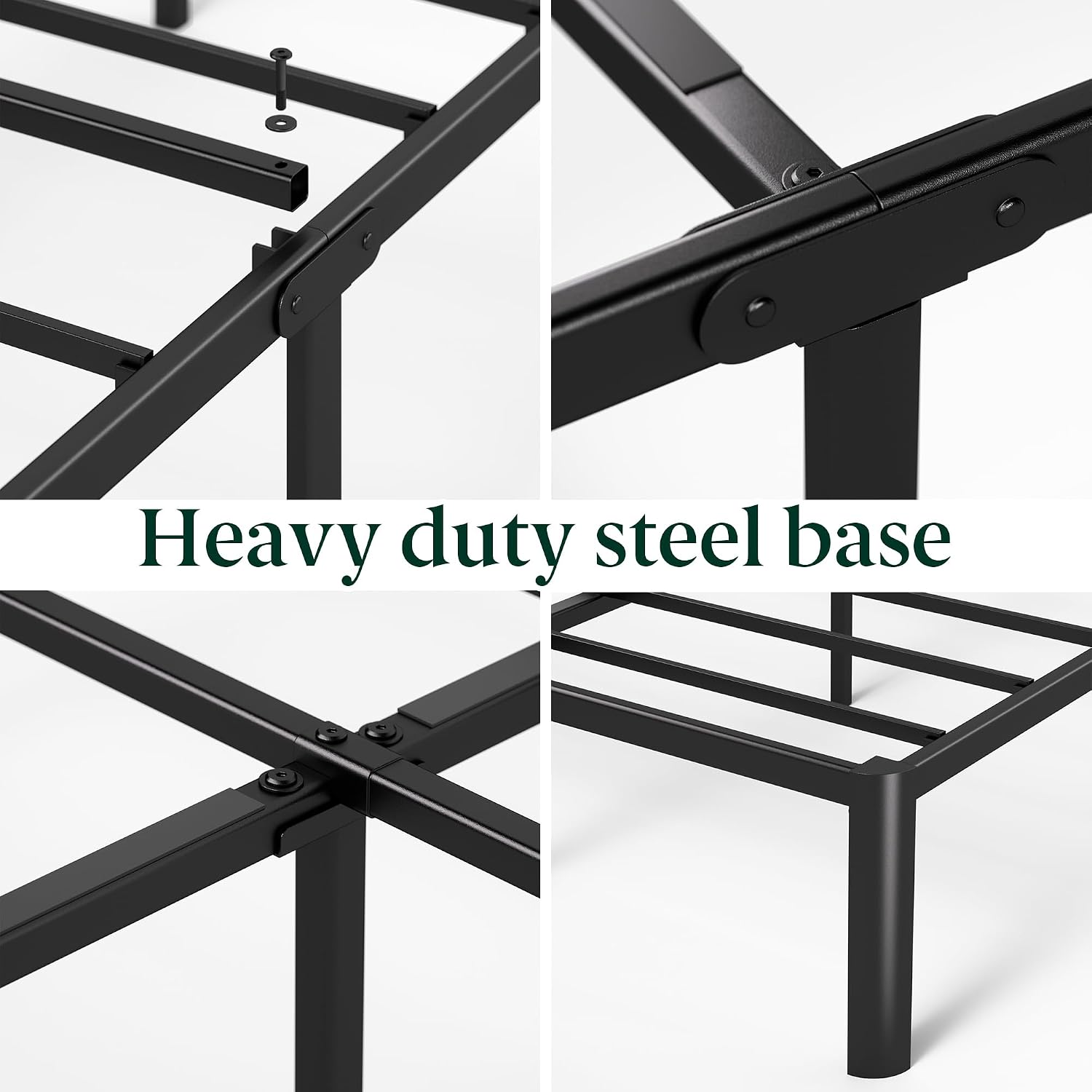 ZINUS Van 16 Inch Metal Platform Bed Frame / Steel Slat Support / No Box Spring Needed / Easy Assembly, Full