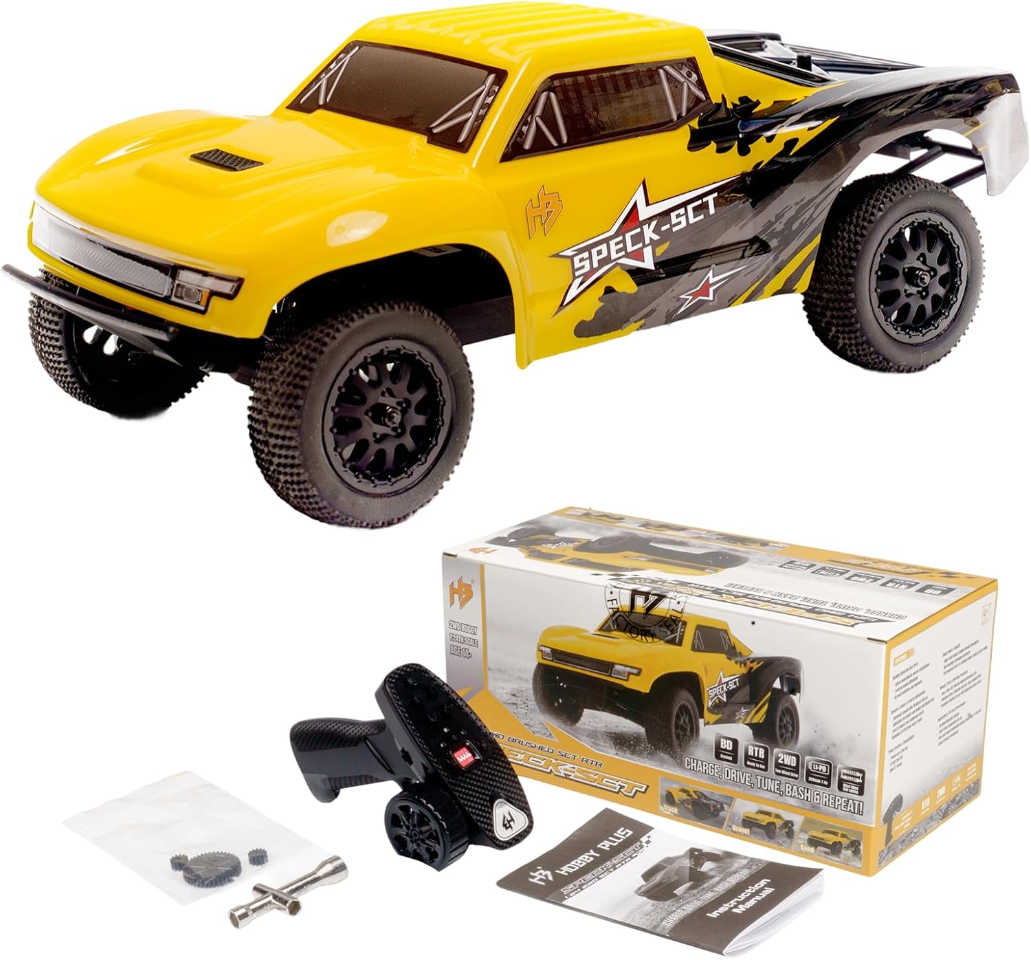 HOBBYPLUS Speck B Elite Brushless 1/24 2WD Mini RC Car - RTR RC Buggy, Fast Mini Racing Buggy – Remote Control Car Racing Vehicles (Razor Magenta)