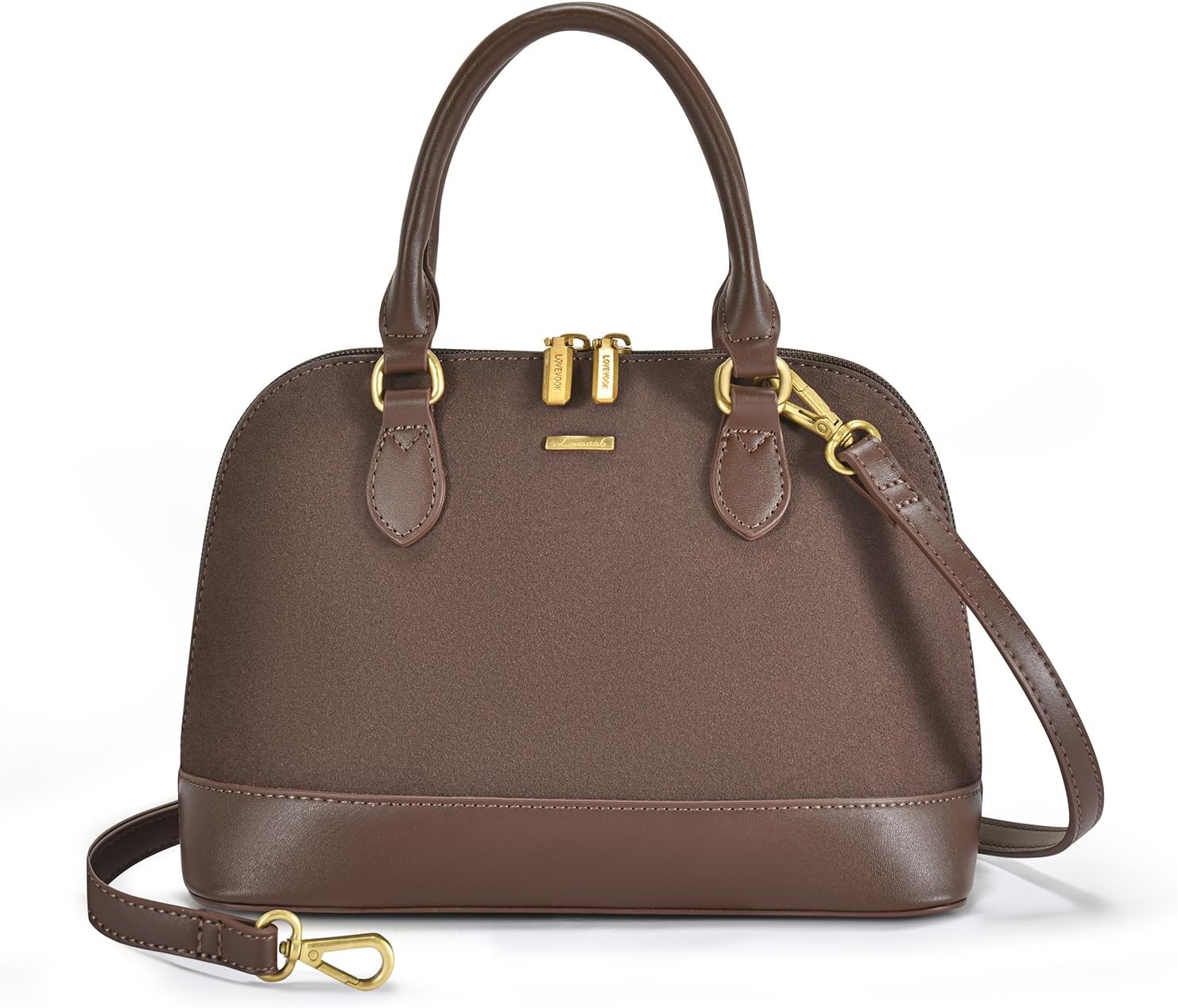 LOVEVOOK Purse for Women, Crossbody Dome Satchel Handbag with Double Zip