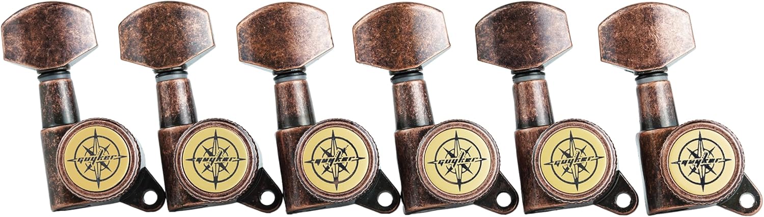 Guyker Guitar Locking Tuners (6 for Right) - 1:18 Lock String Tuning Key Pegs Machine Head with Hexagonal Handle Replacement for ST TL SG LP Style
