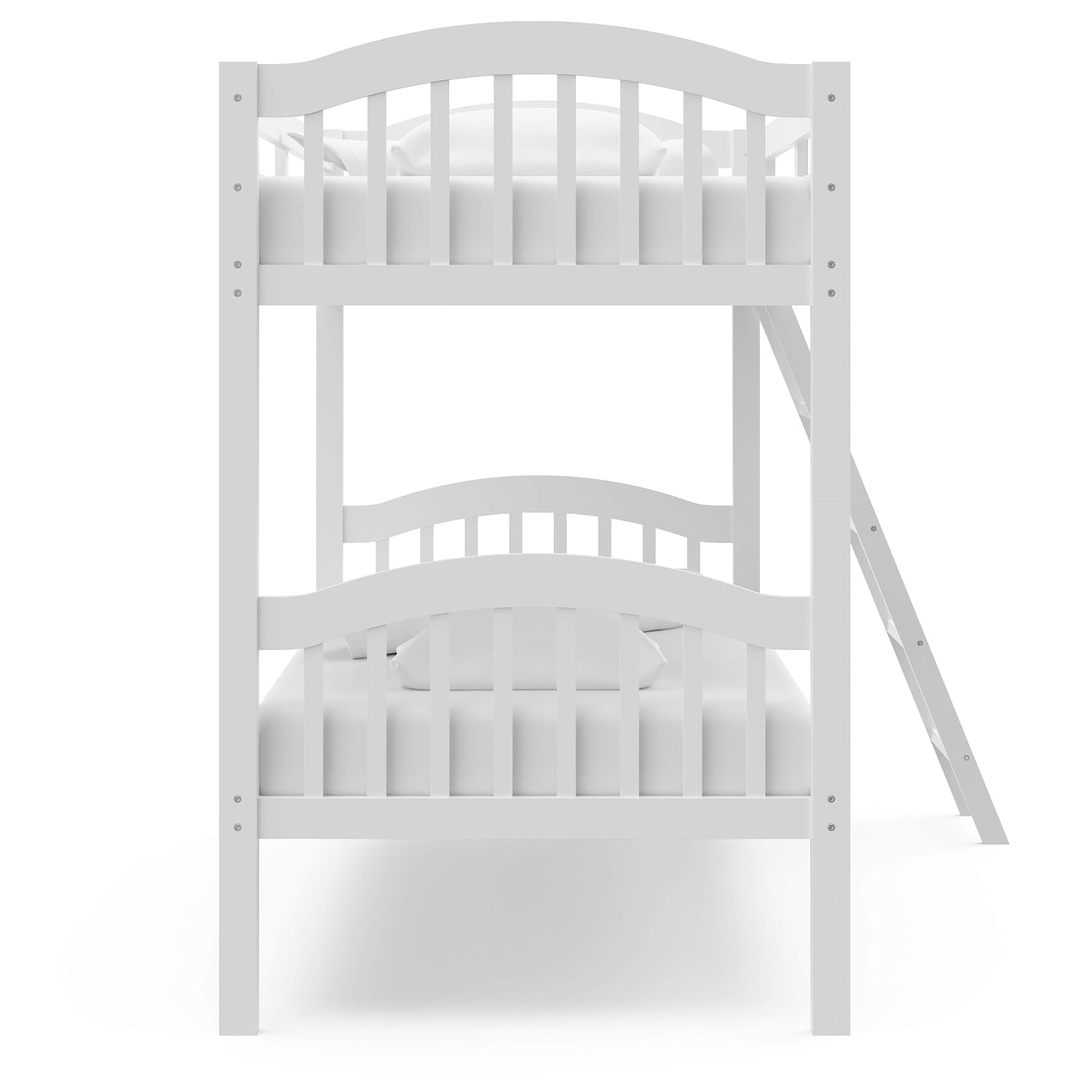 Storkcraft Long Horn Twin-Over-Twin Bunk Bed, White | GREENGUARD Gold Certified, Converts to 2 Individual Twin Beds, Wood Bunk Bed for Kids Bedroom, No Box Spring Required