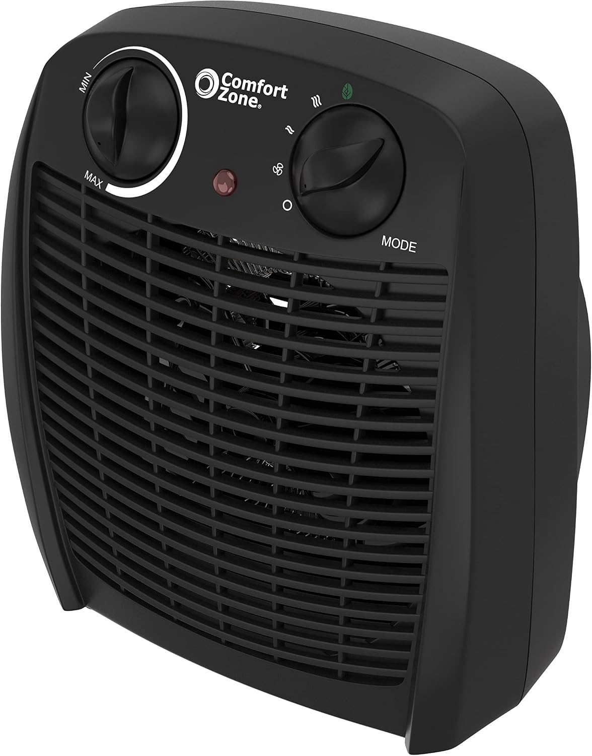 Comfort Zone Indoor Space Heater with Adjustable Thermostat, Fan Forced, Electric, Overheat Protection, Safety Tip-Over Switch, Energy Efficient