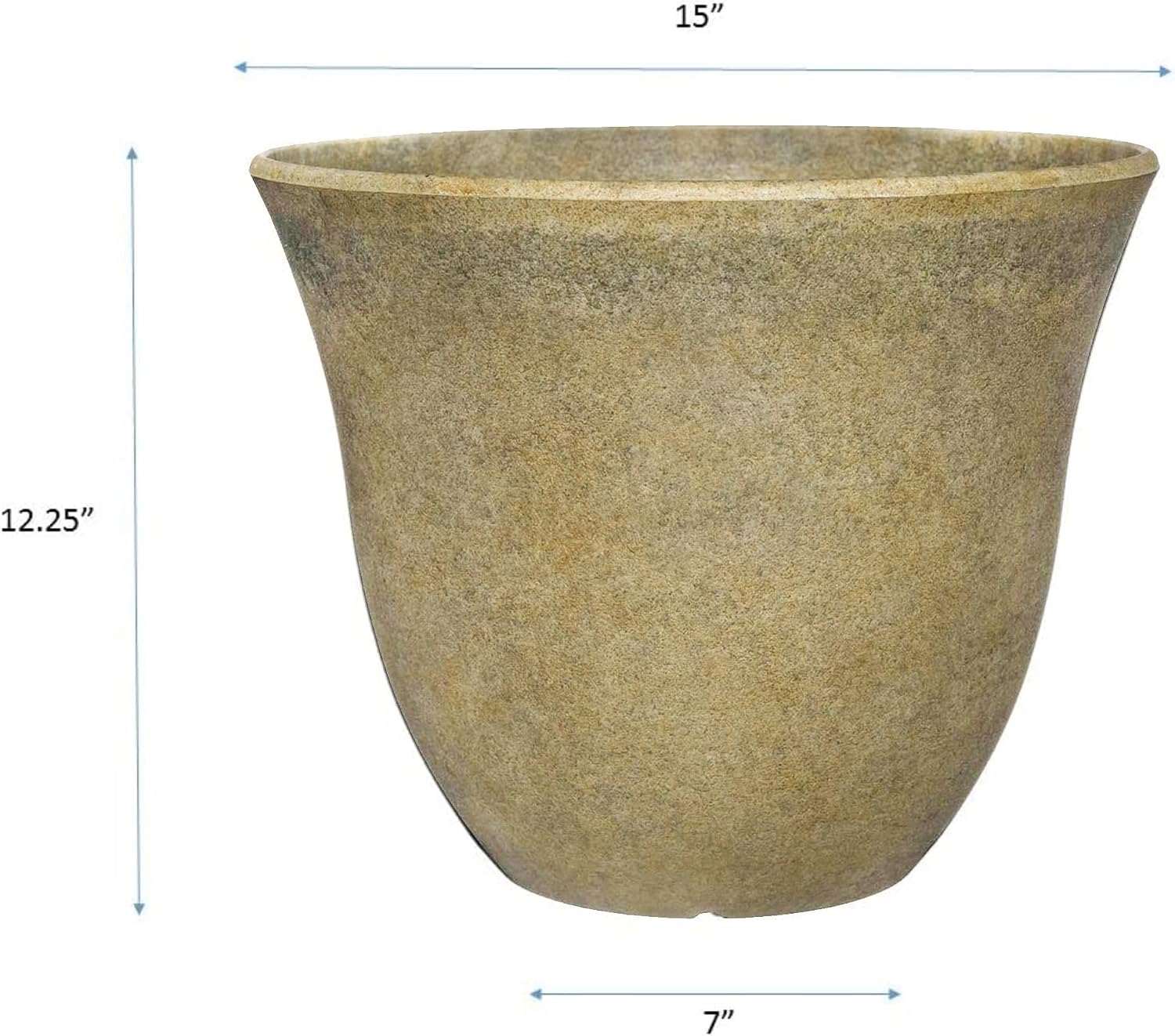 Honeysuckle Resin Planter, Durable Garden Pot, 15" Fossil | Hand-Painted Finish Plant Pots, Lightweight Indoor Outdoor Planter, UV-Resistant, Great for Patio, Home & Garden Decor Accent