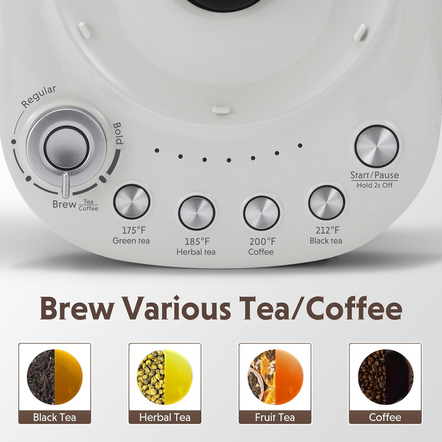 BUYDEEM K2423 Tea Maker, 5 Temperature Settings, Removable Infuser, 1.2L