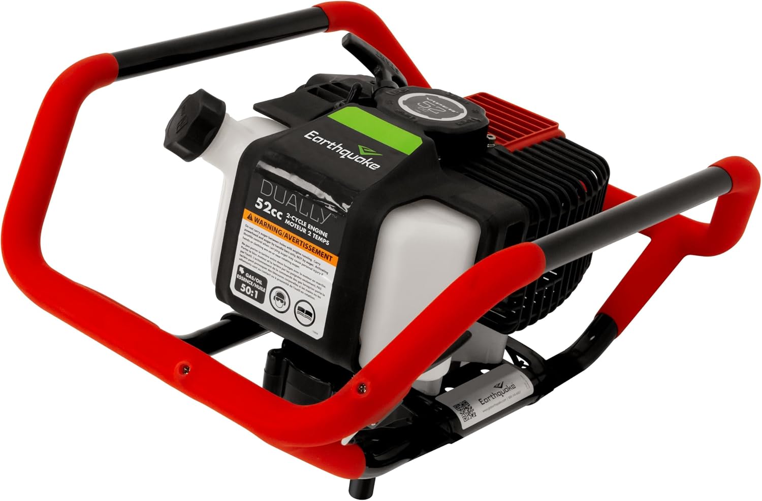 EARTHQUAKE 10310 Dually 1 or 2-Person Earth Auger Powerhead, 52cc 2-Cycle Viper Engine, Fits All Auger Bits 2”-10” Wide