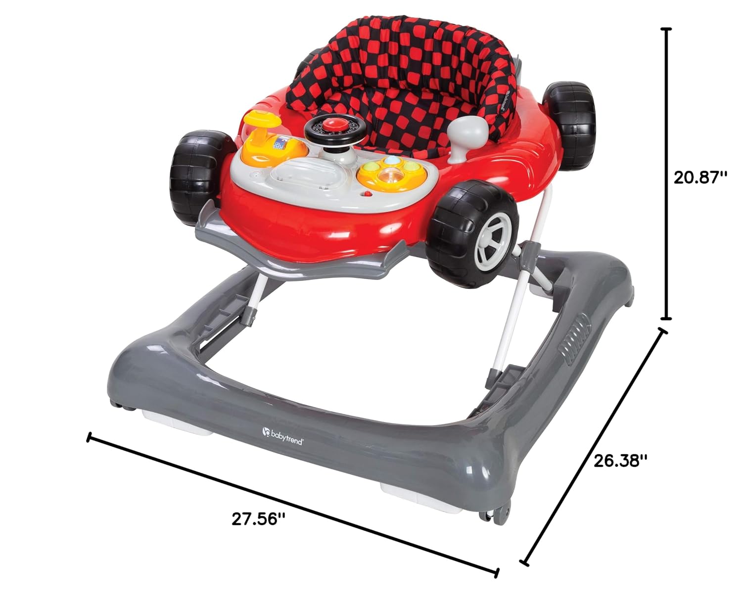 Smart Steps Trend Activity Walker with Removeable Toy Bar, Multi-Directional Front Wheels, Tray, Adjustable Height and Flat Fold Frame for Storage, Ages 6 Months +, Emily Pink