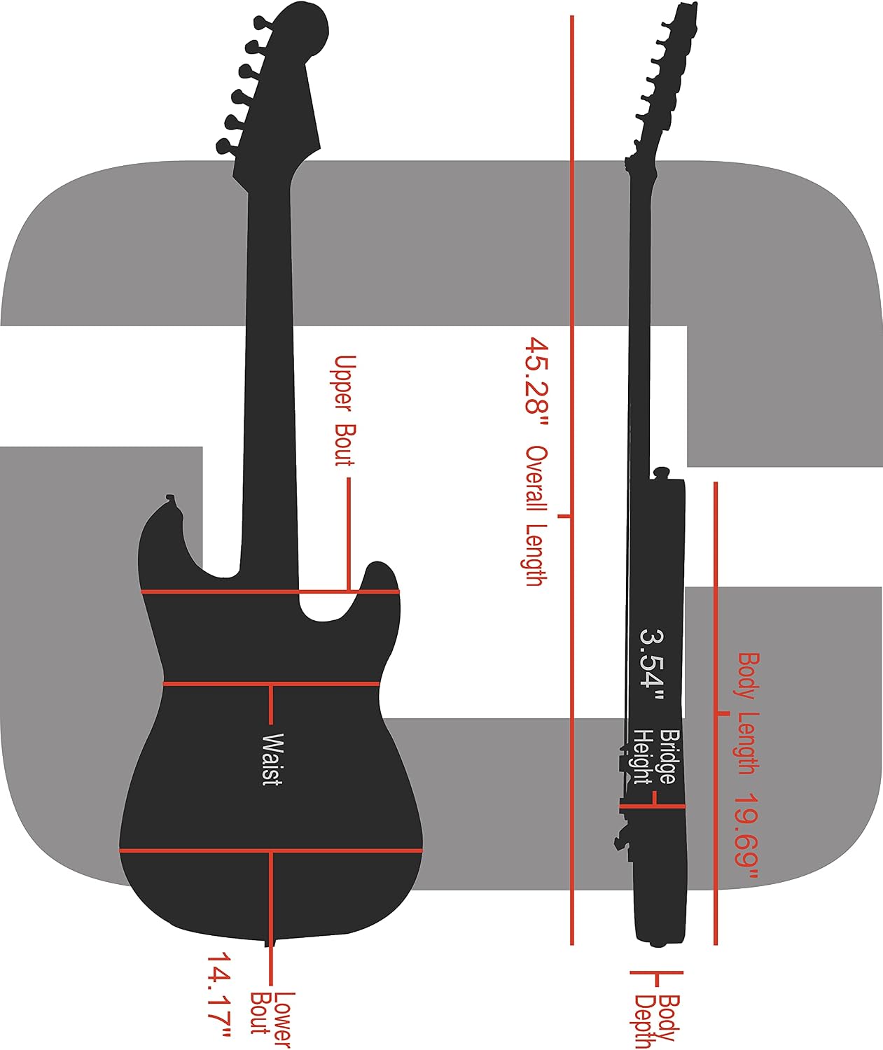 Crossrock Hardshell Arch Top wood case fits SG Electric Guitars-Black(CRW600SGBK)