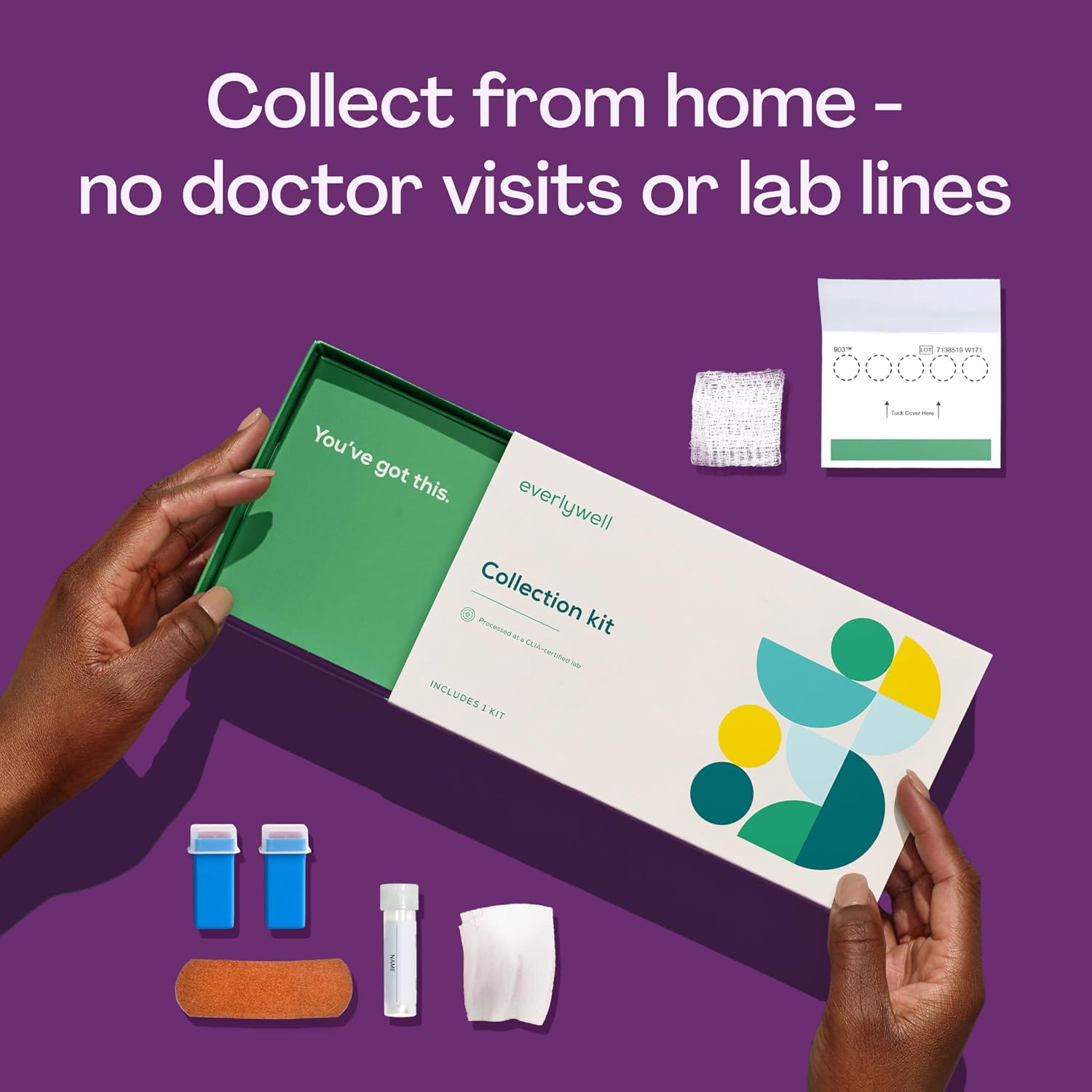 Everlywell At-Home Metabolism and Stress Hormone Test Kit - Measures Cortisol and Other Hormones - CLIA-Certified Lab Results Within Days - for Men