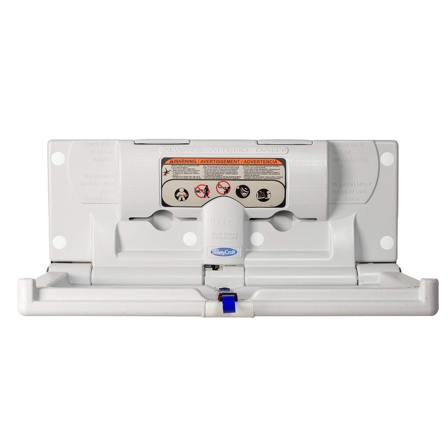 SafetyCraft Horizontal Wall-Mounted Baby Diaper Changing Station - Easy to Clean