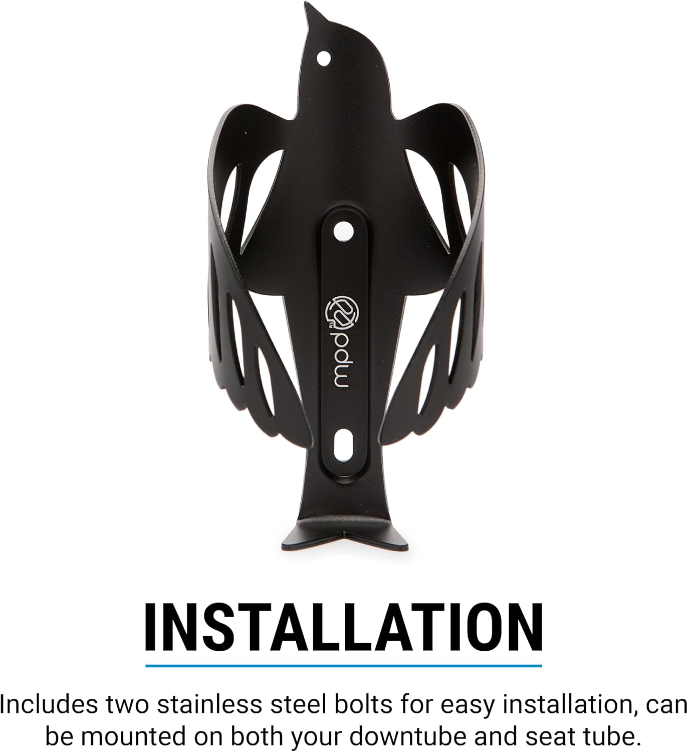 Portland Design Works Water Bottle Cage - Lightweight Water Bottle Holder for Bikes, Owl Cage, Black/Gold