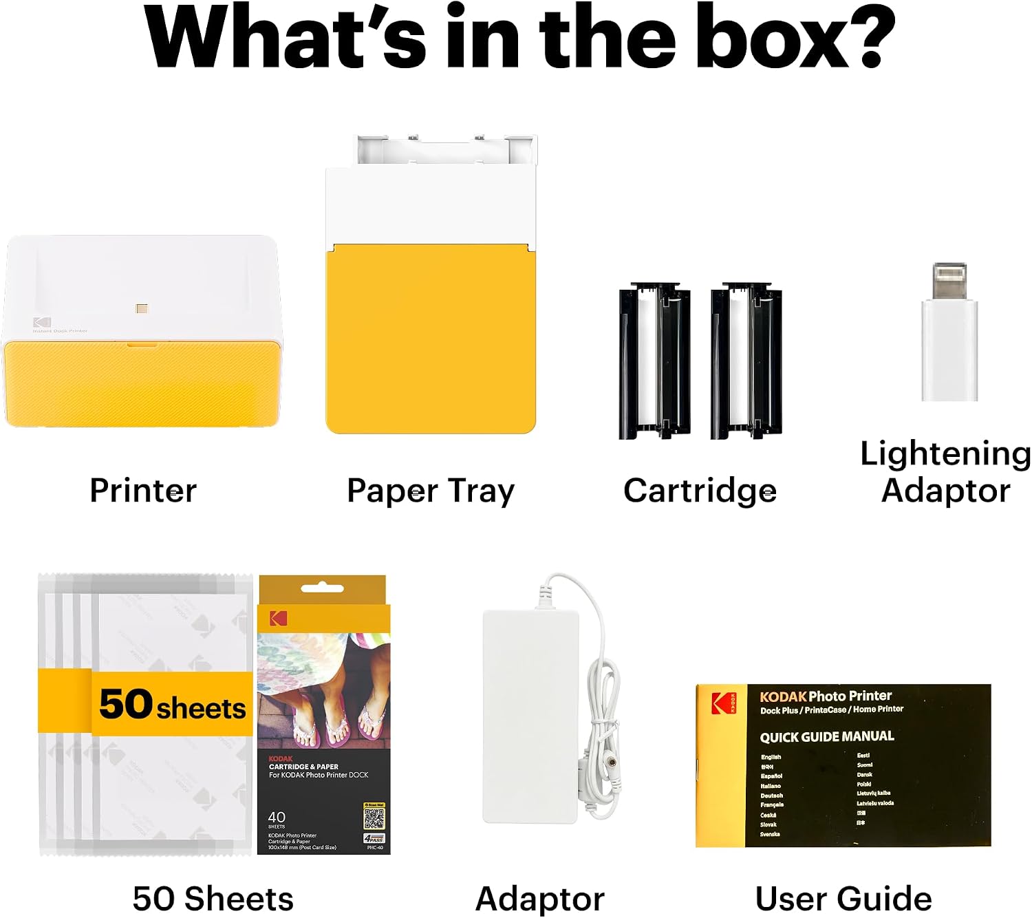 KODAK Dock Plus 4x6 Photo Printer, Smartphone Docking, 4PASS, 50 Sheets