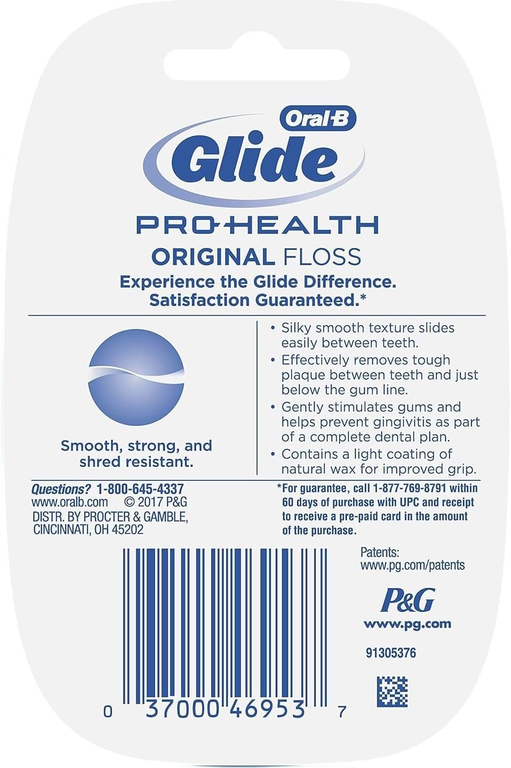 Oral-B Glide Floss Healthy Gums Unflavored Floss 54.6 YTD (50 m) Pack of 5