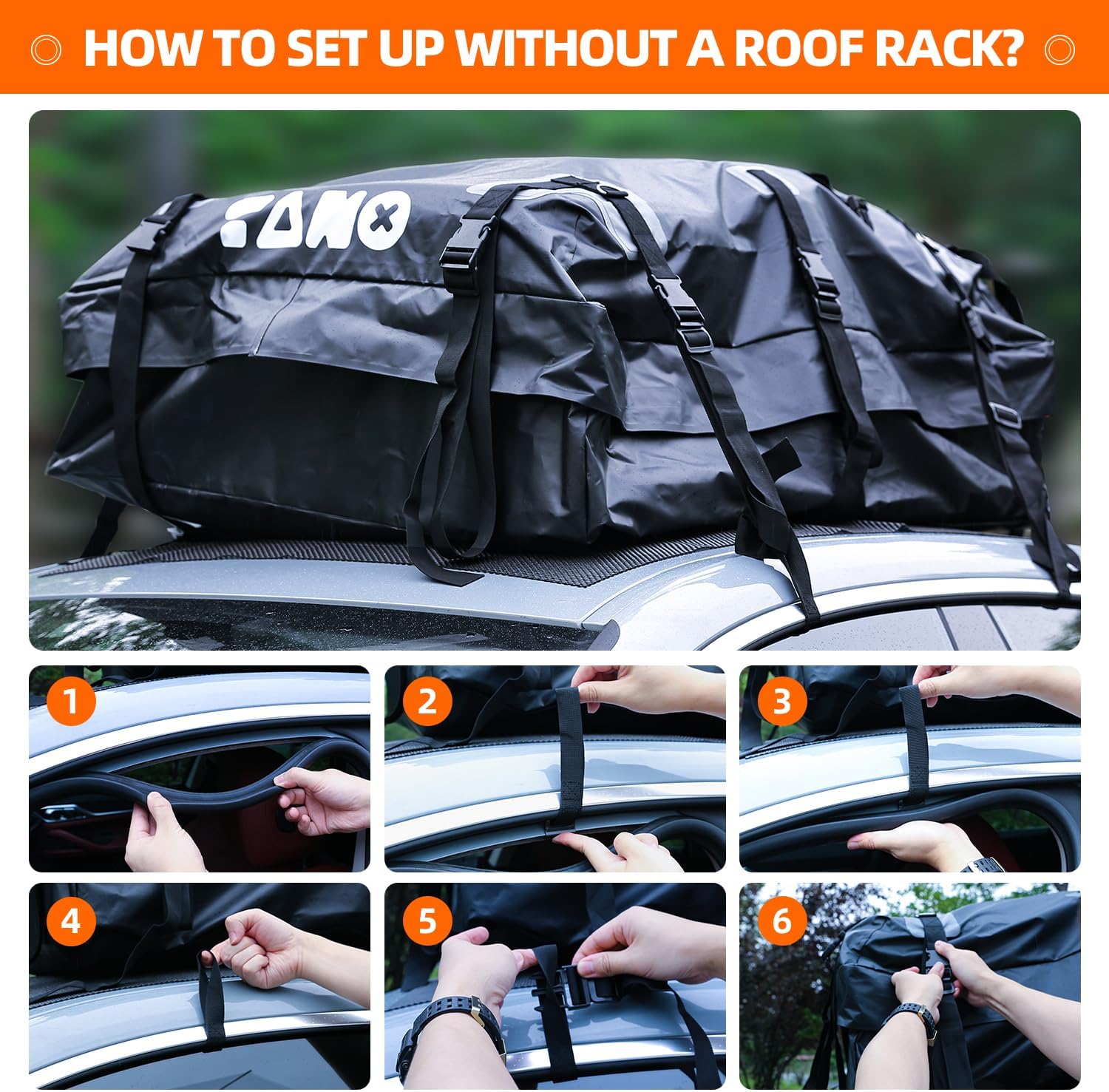 51" x 36" x 5" Roof Rack Cargo Carrier Basket with Waterproof Bag, Rooftop Cargo Carrier with Cargo Net & Ratchet Straps