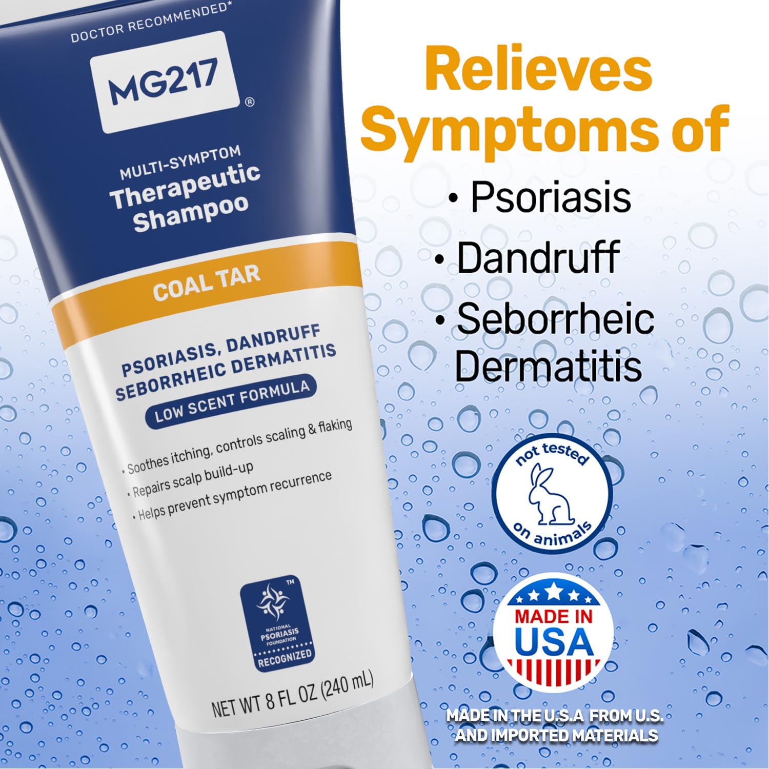 MG217 Psoriasis Medicated Conditioning 3% Coal Tar Shampoo 8 Fl Oz