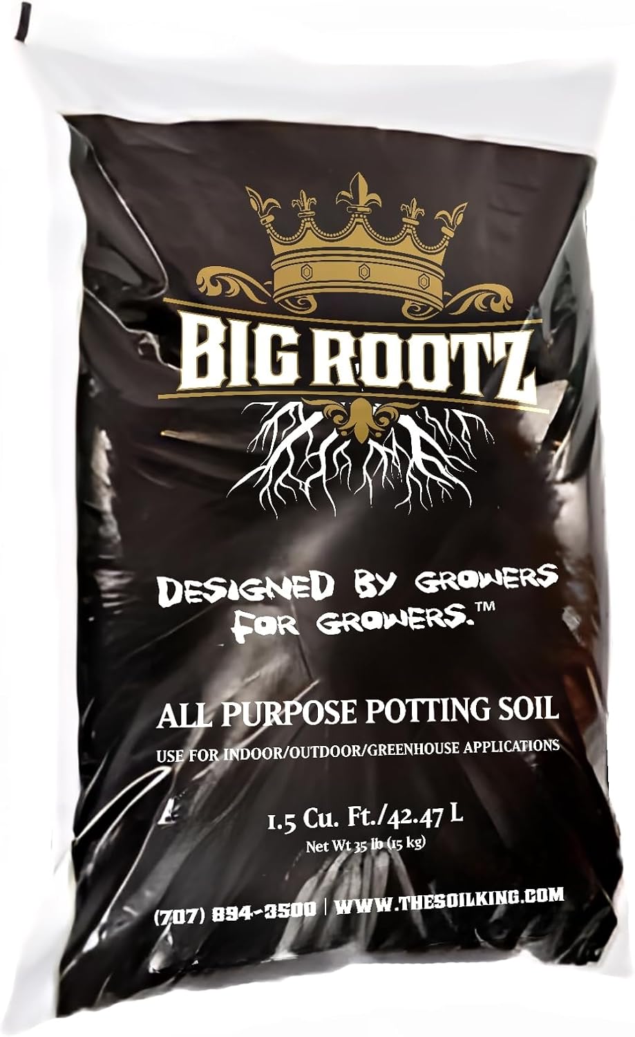 Soil King Big Rootz Organic Potting Soil Mix, CDFA & EnvirOganic Certified, pH Adjusted with Mycorrhizae