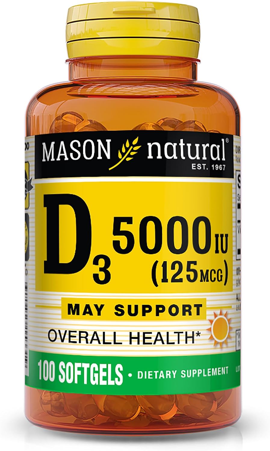 MASON NATURAL Vitamin D3 2000 IU Ultra Strength, 180 Day Supply