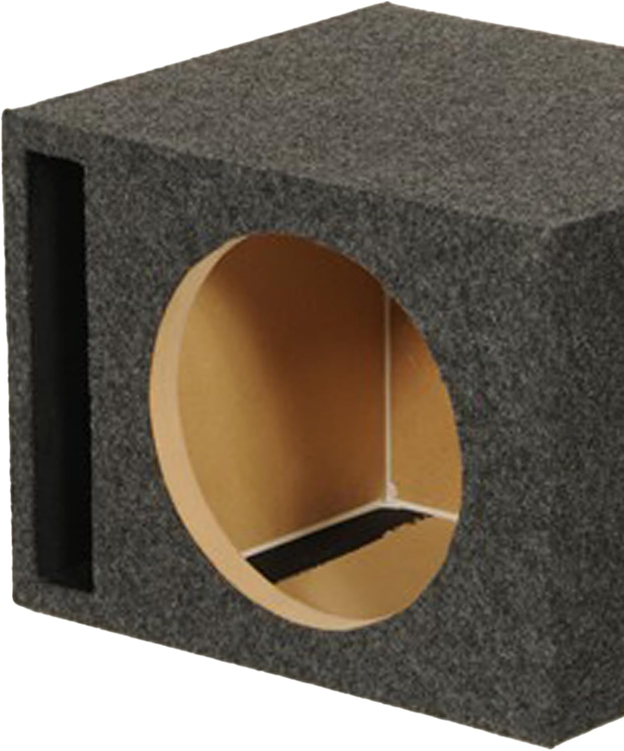 QPower HD112VL Single 12 Inch SPL XL Heavy Duty Side Ported Subwoofer Box Enclosure with Durable Carpet Covering for Car Audio Systems