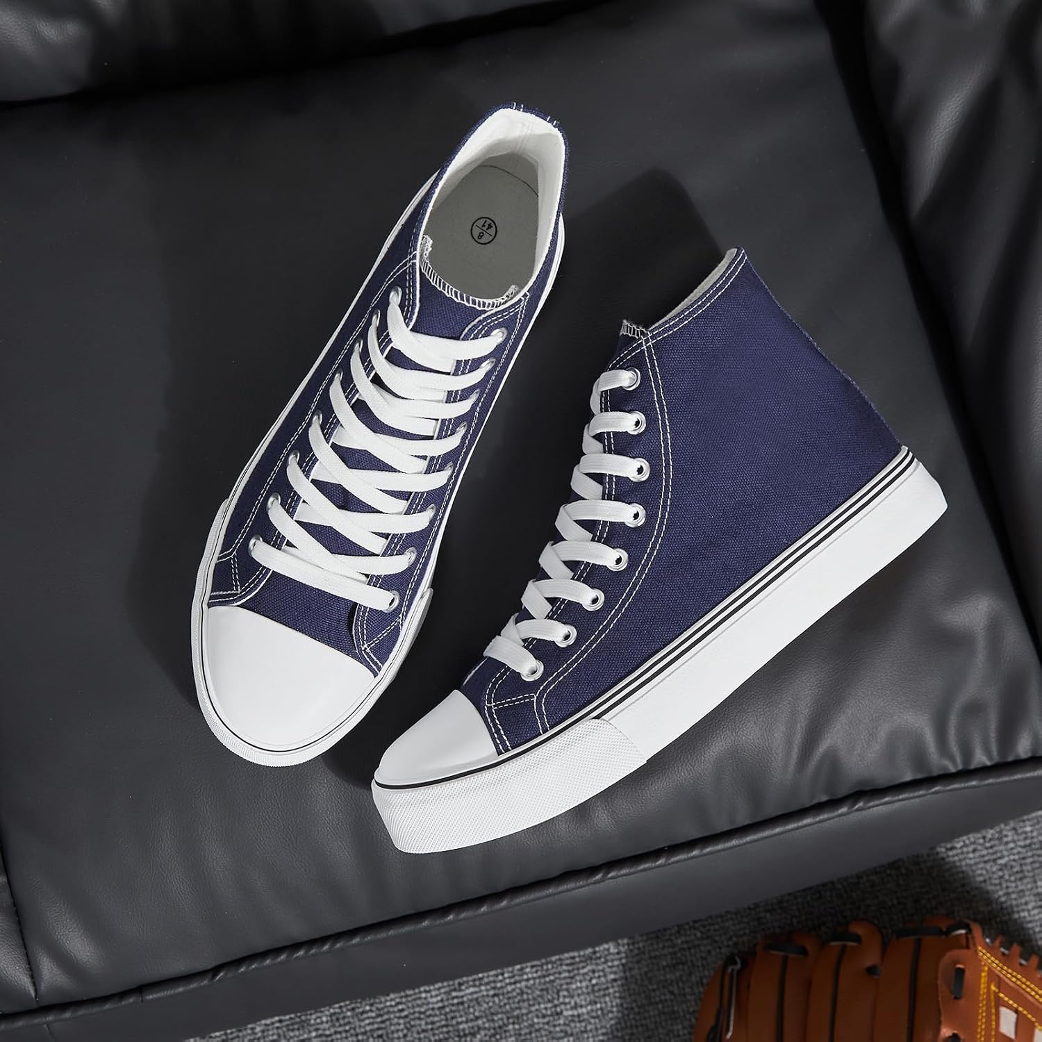 yageyan Men’s High Top Canvas Sneakers Fashion Lace up Walking Shoes Casual Classic