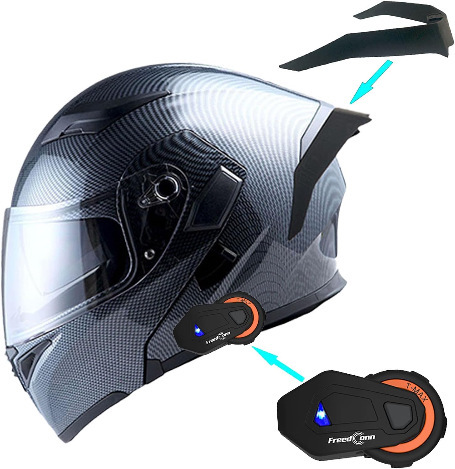 1Storm Motorcycle Modular Full Face Helmet Flip up Dual Visor Sun Shield: HB89