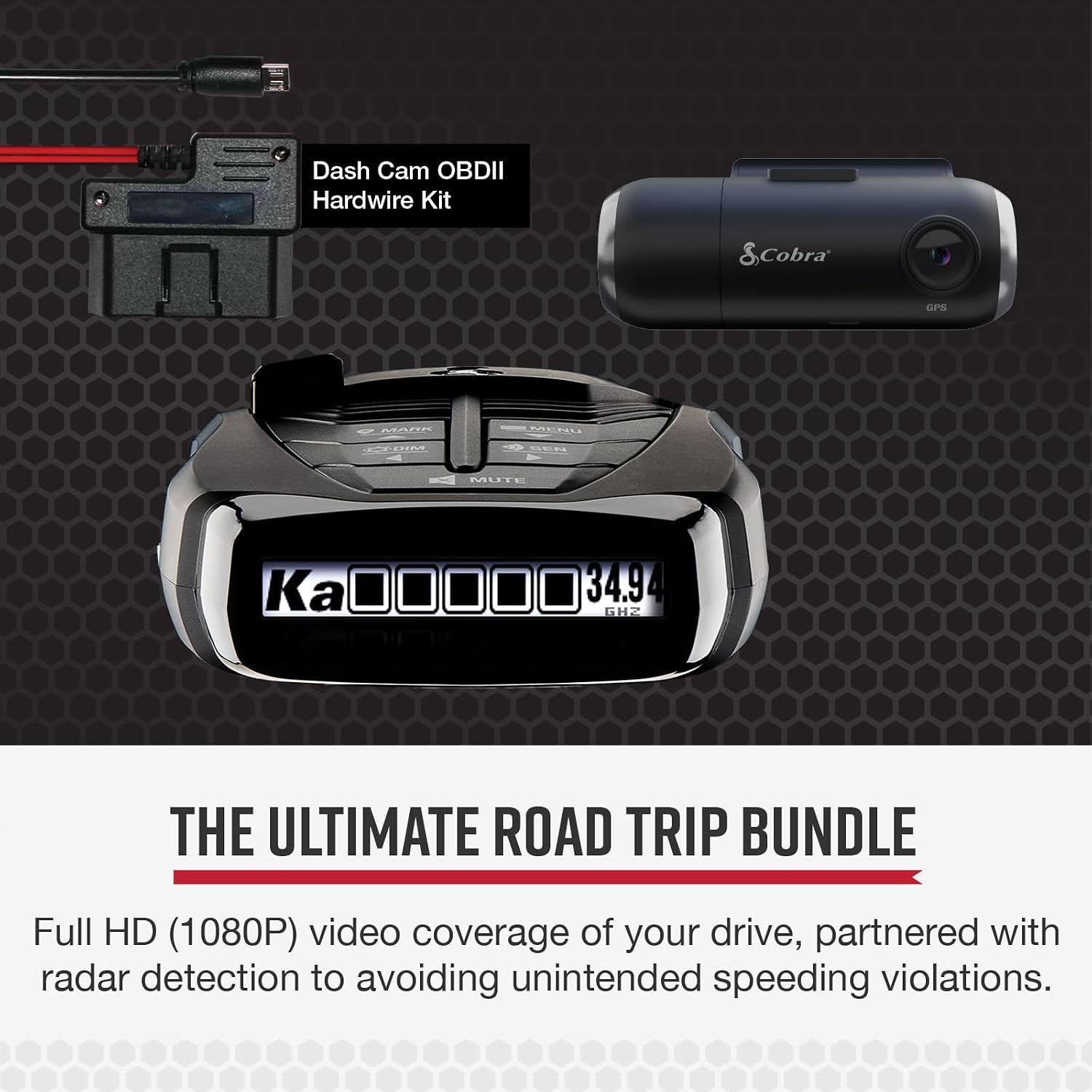 Cobra RAD 480i Laser Radar Detector, Long Range Detection, Bluetooth, Black
