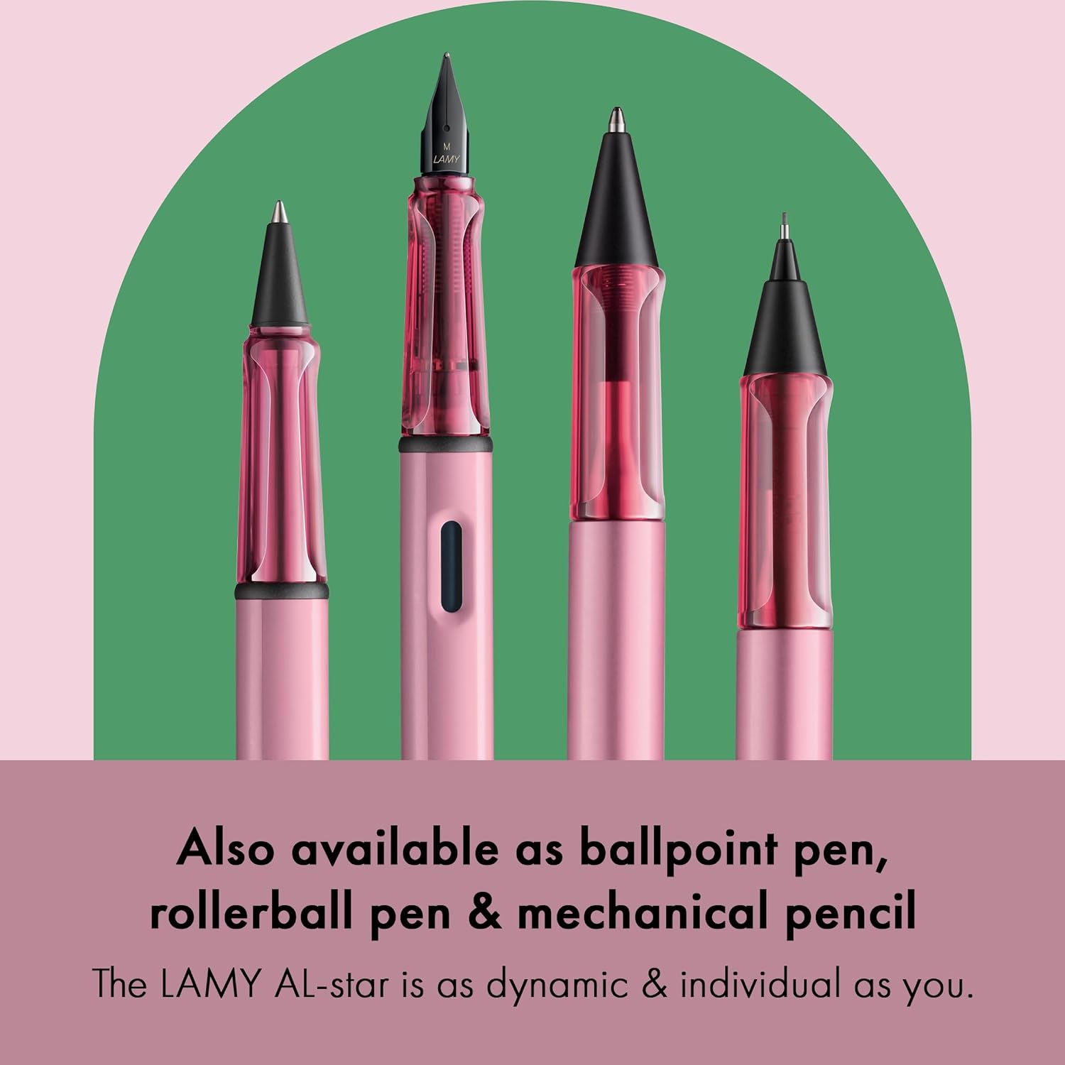 LAMY AL-star black - Fountain Pen with ergonomic grip & black Left-Handed steel nib (LH) in size M - lightweight aluminum body - including LAMY T 10 blue cartridge