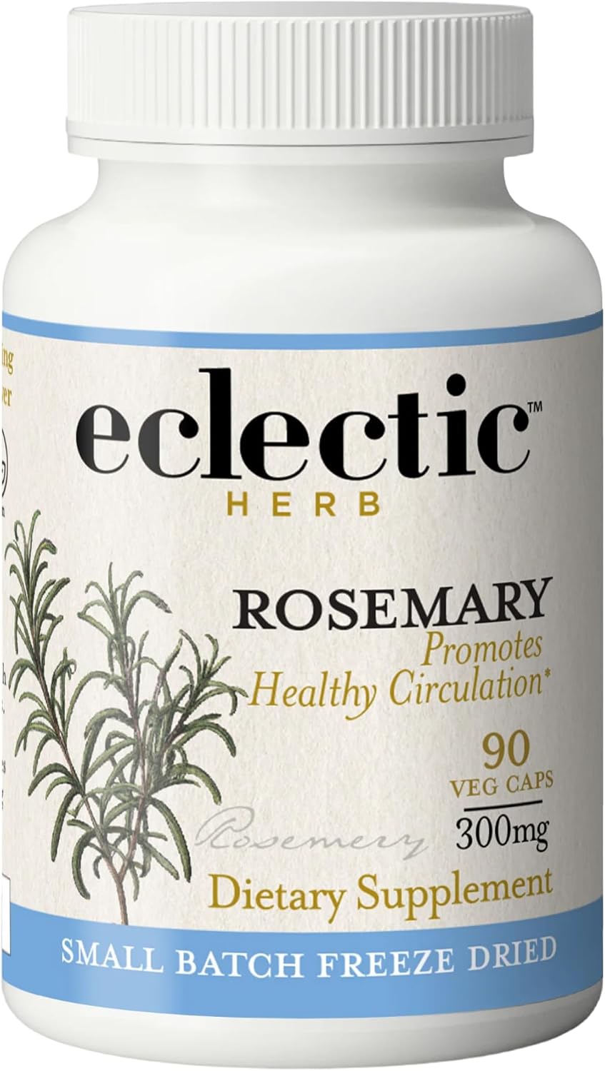 Eclectic Herb - Rosemary Capsules | Cognitive Support, Memory & Brain Health | Mood Support | Herbal Supplement | Vegan, Non-GMO, Gluten Free