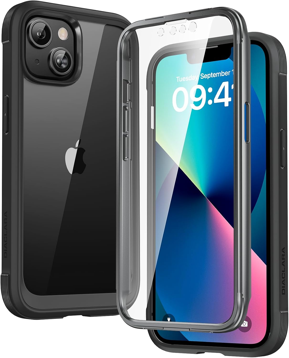 Diaclara Designed for iPhone 12 Mini Case, Full Body Rugged with Built-in Touch Sensitive Anti-Scratch Screen Protector