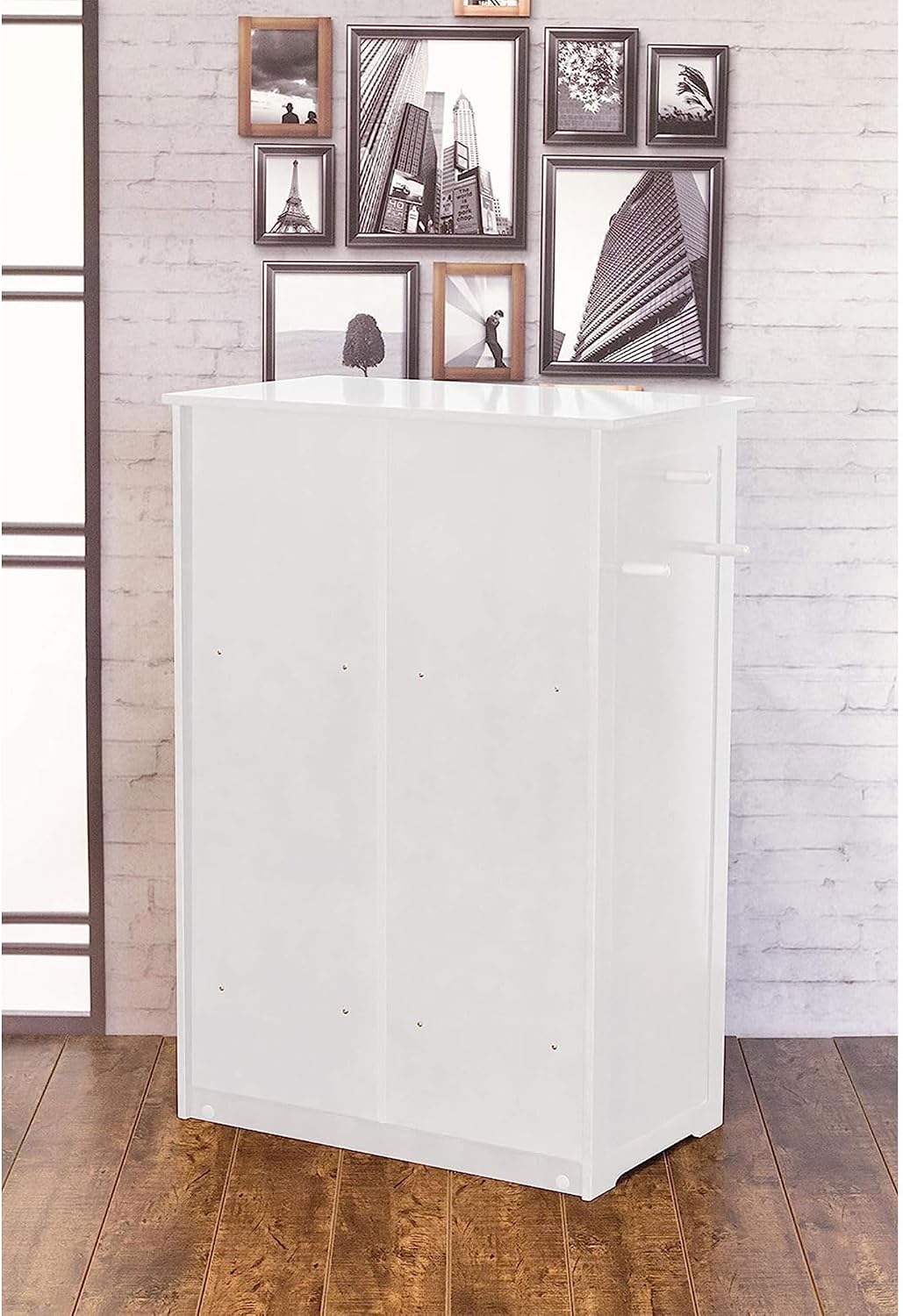 Windsor Pet Feeders with storage - dog bowl stand, pet feeder station, White 13.78?D x 24.02?W x 35.04?H