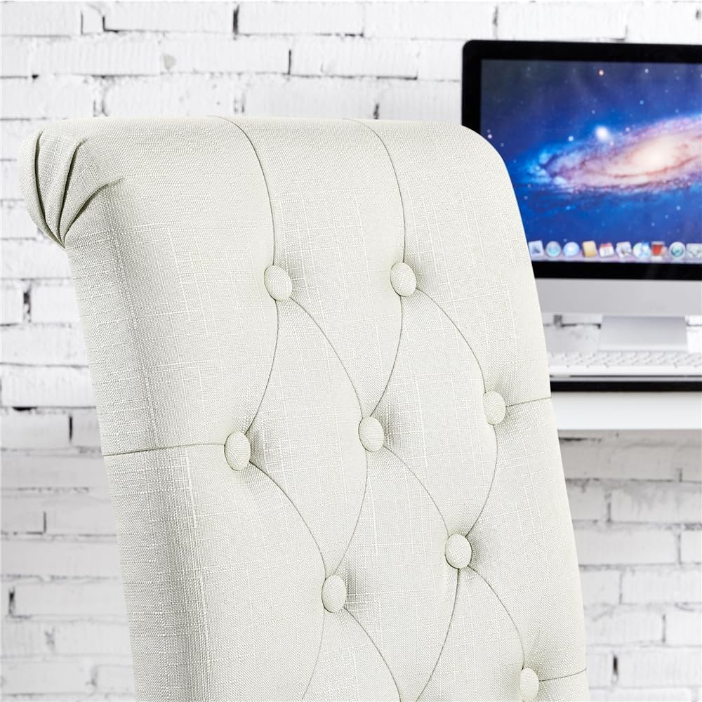 Yaheetech Dining Chairs Set of 2 Modern Upholstered Parson Chairs Dark Gray